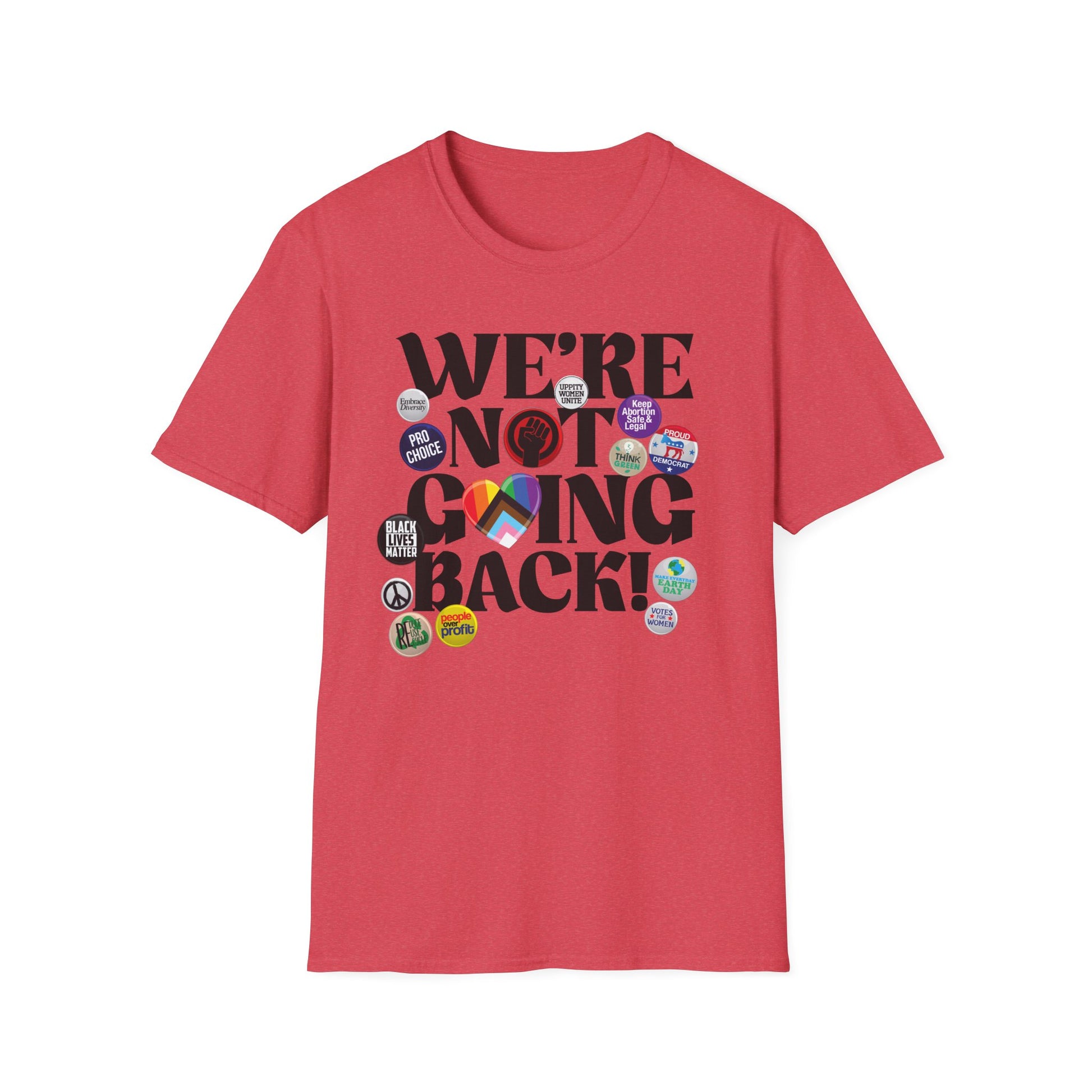 We're Not Going Back Feminist Vintage Pins Shirt