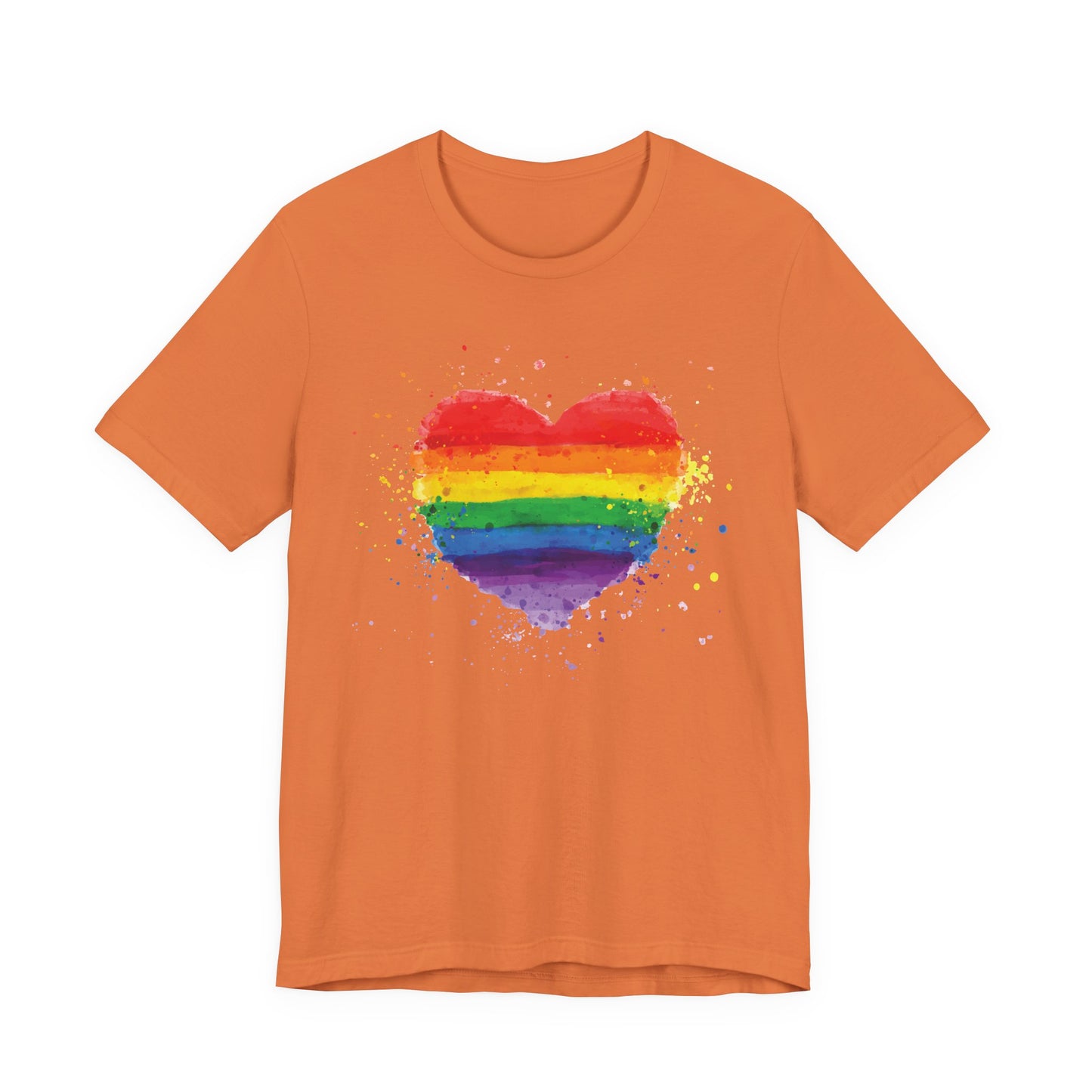 Rainbow Watercolor Heart T-Shirt — Pride Gay Lesbian LGBTQ+ Tee