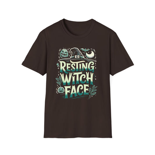 Resting Witch Face Unisex T-Shirt | Halloween Graphic Tee, Softstyle Shirt, Casual Halloween Apparel, Spooky Season Gift, Fall Fashion