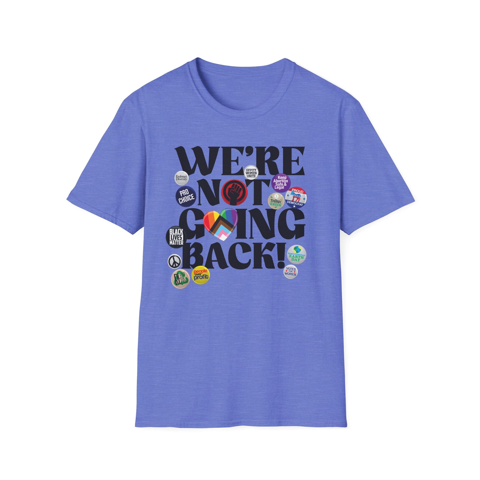We're Not Going Back Feminist Vintage Pins Shirt
