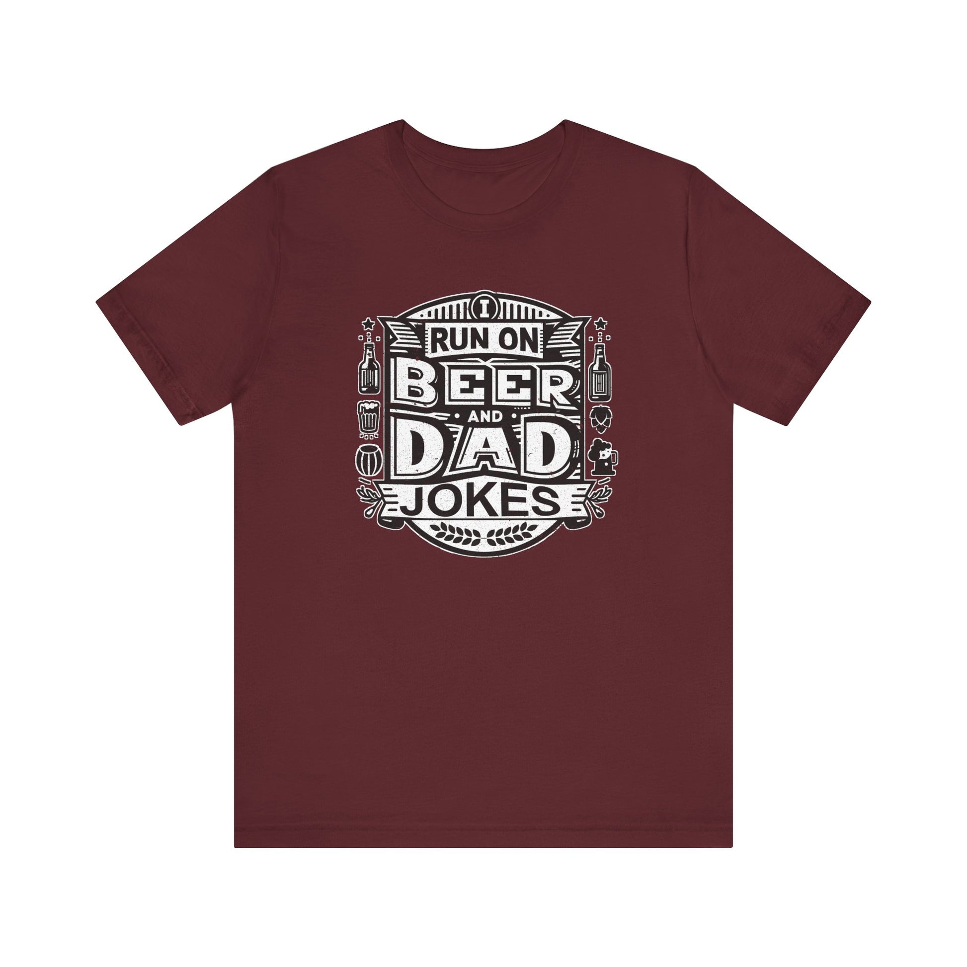 I Run On Beer and Dad Jokes t-shirt funny mens womens | Speak Out Shirts