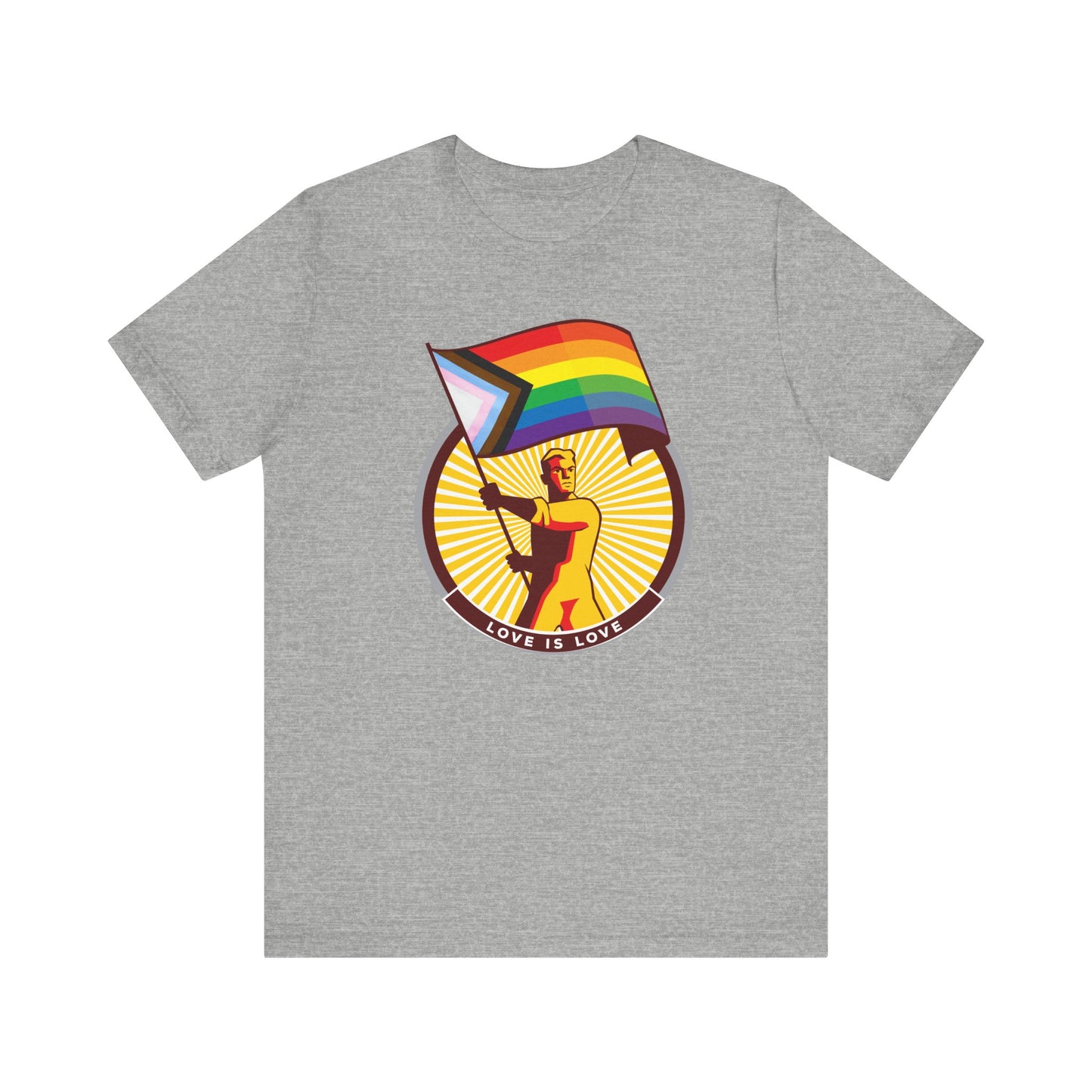 Love is Love Progress rainbow Flag Unisex Tee