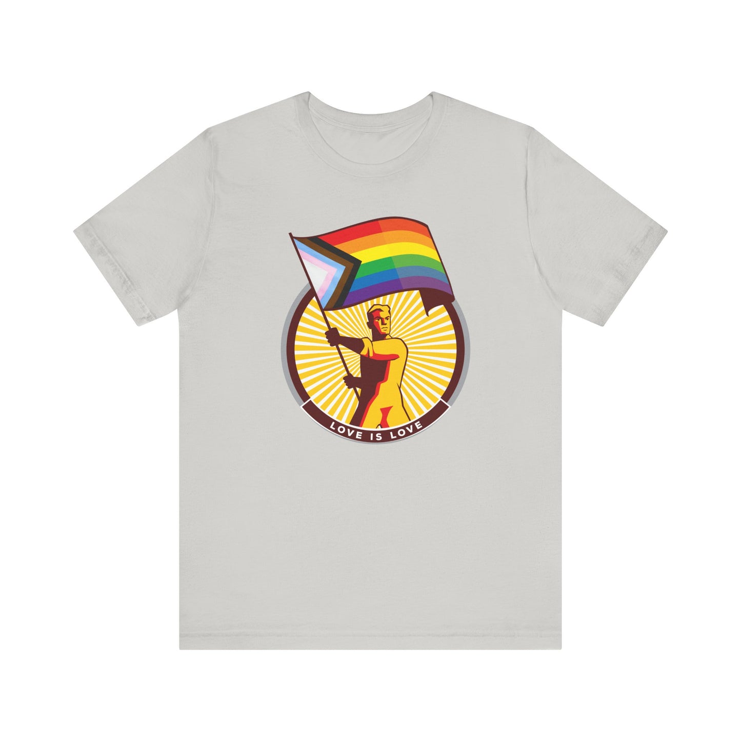 Love is Love Progress rainbow Flag Unisex Tee