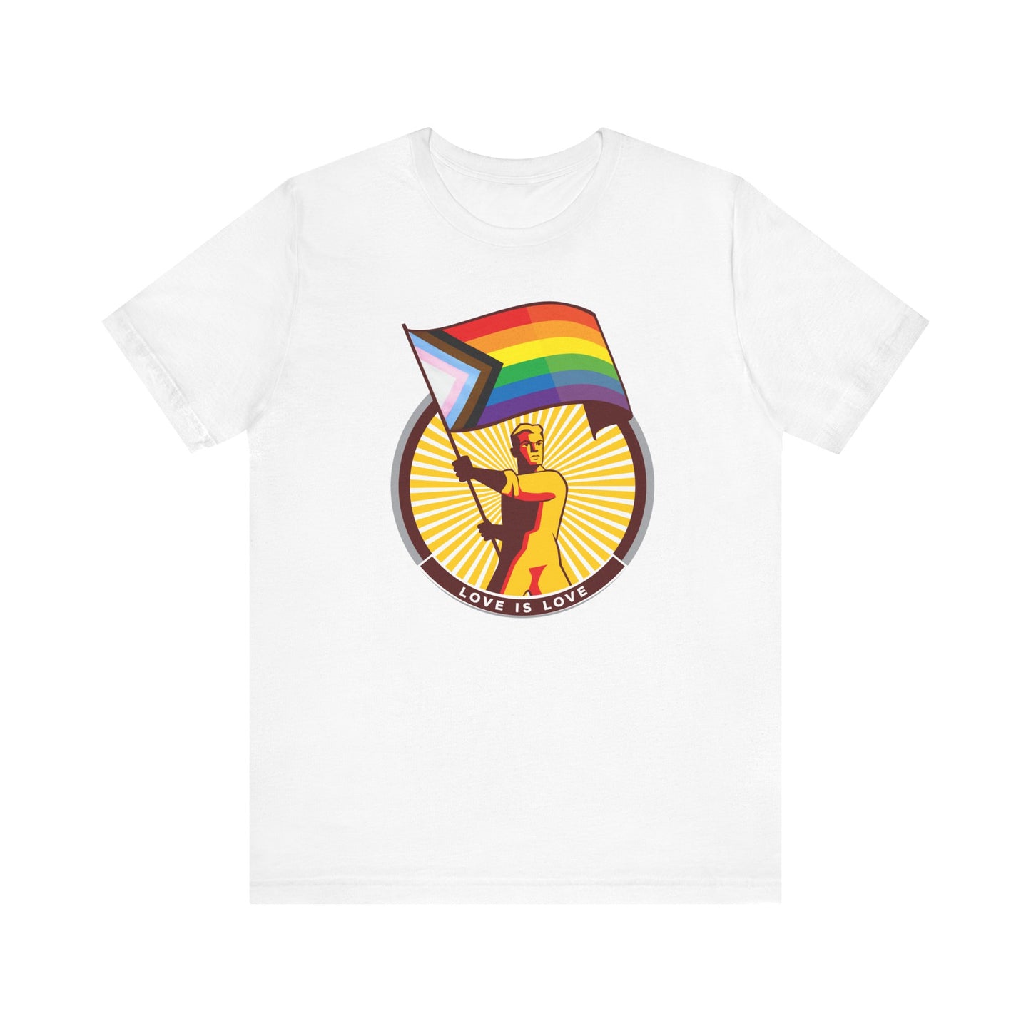 Love is Love Progress rainbow Flag Unisex Tee