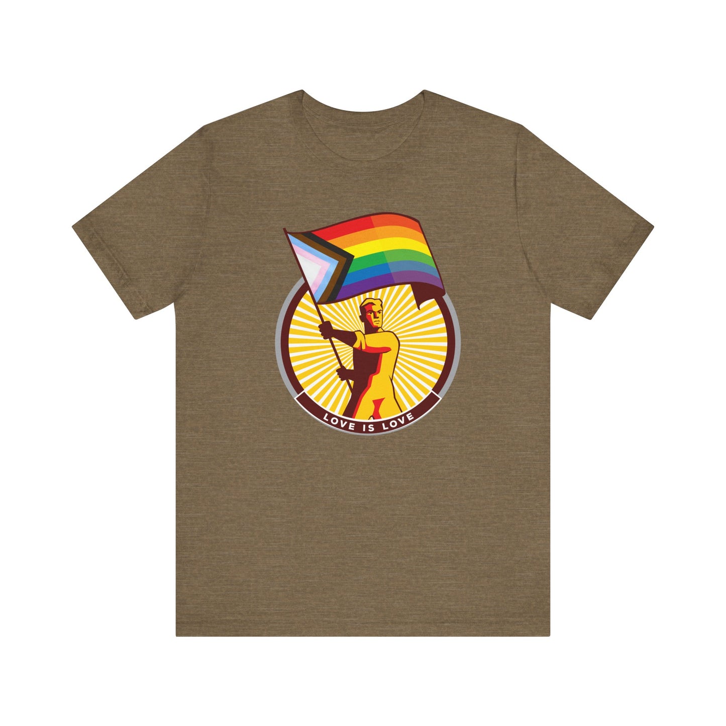 Love is Love Progress rainbow Flag Unisex Tee