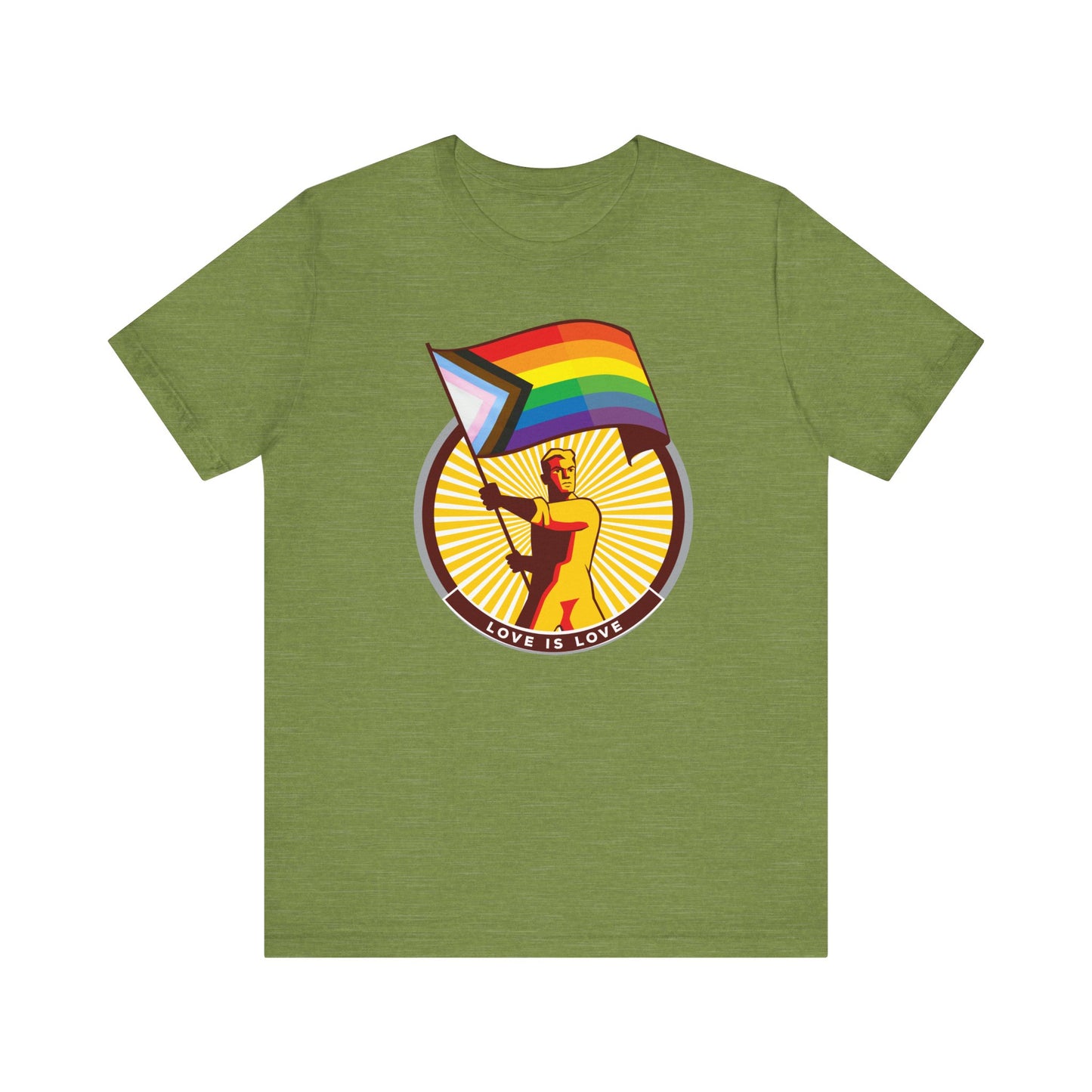 Love is Love Progress rainbow Flag Unisex Tee