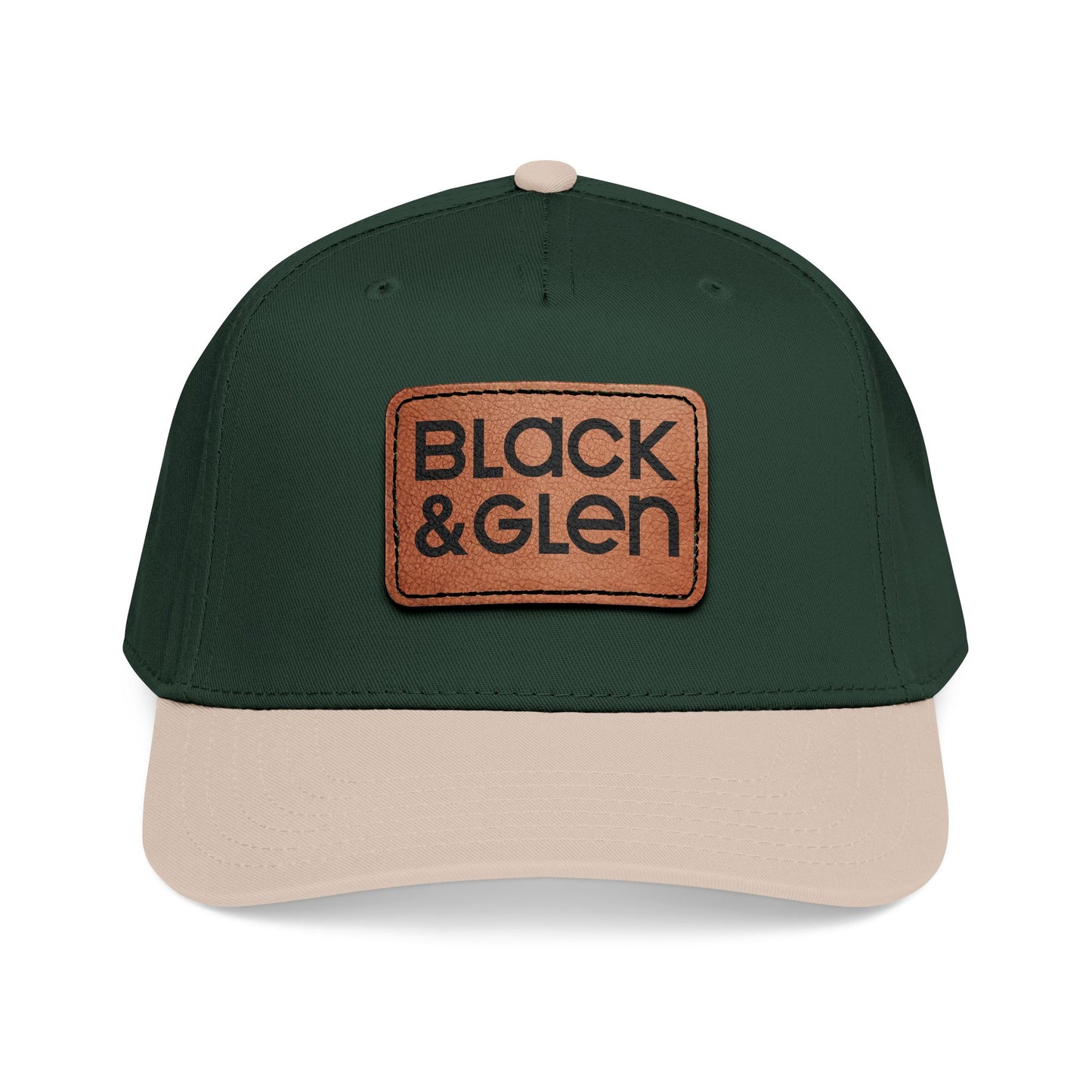 BLACK & GLEN Leather Patch Baseball Cap - Mid Profile Hat