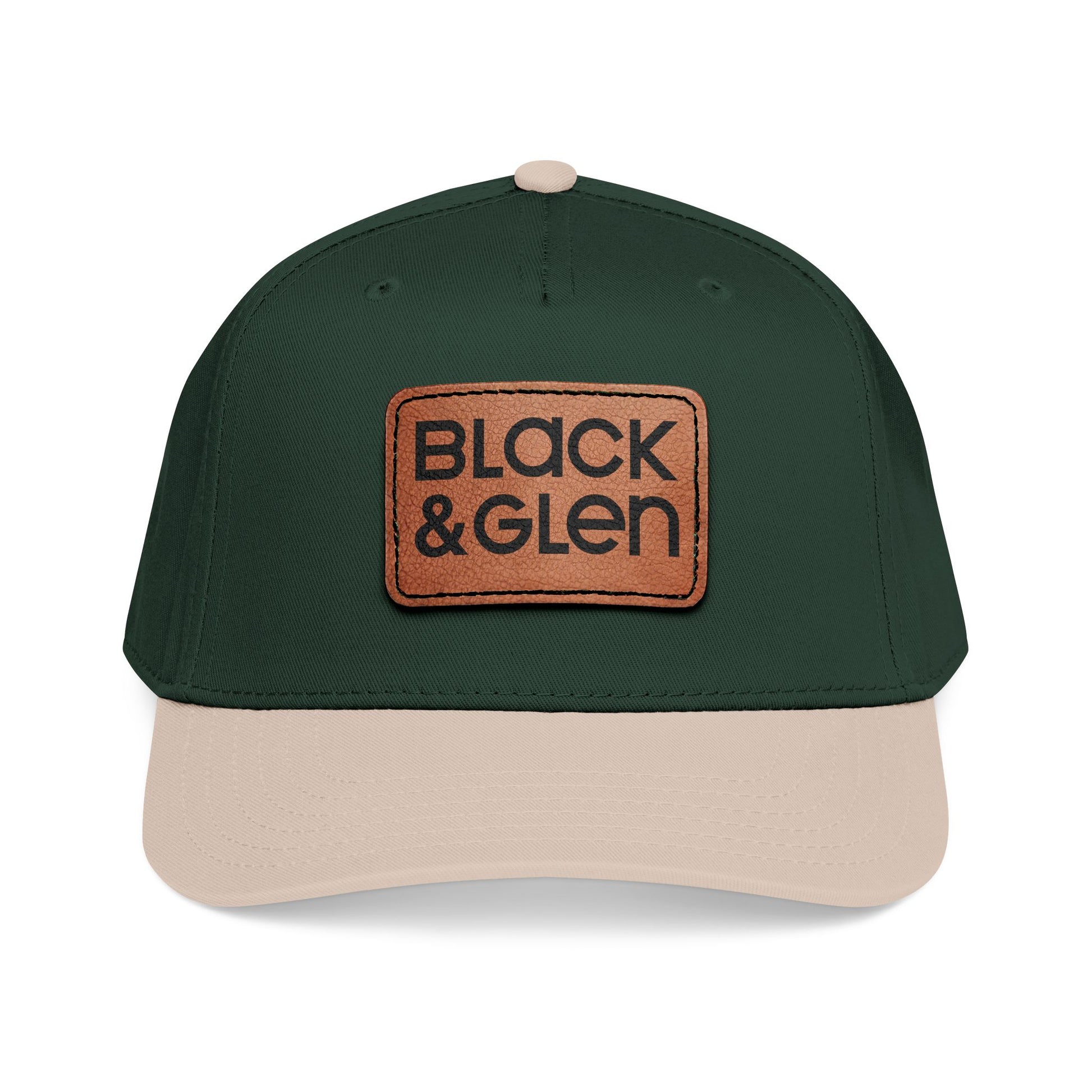 BLACK & GLEN Leather Patch Baseball Cap - Mid Profile Hat