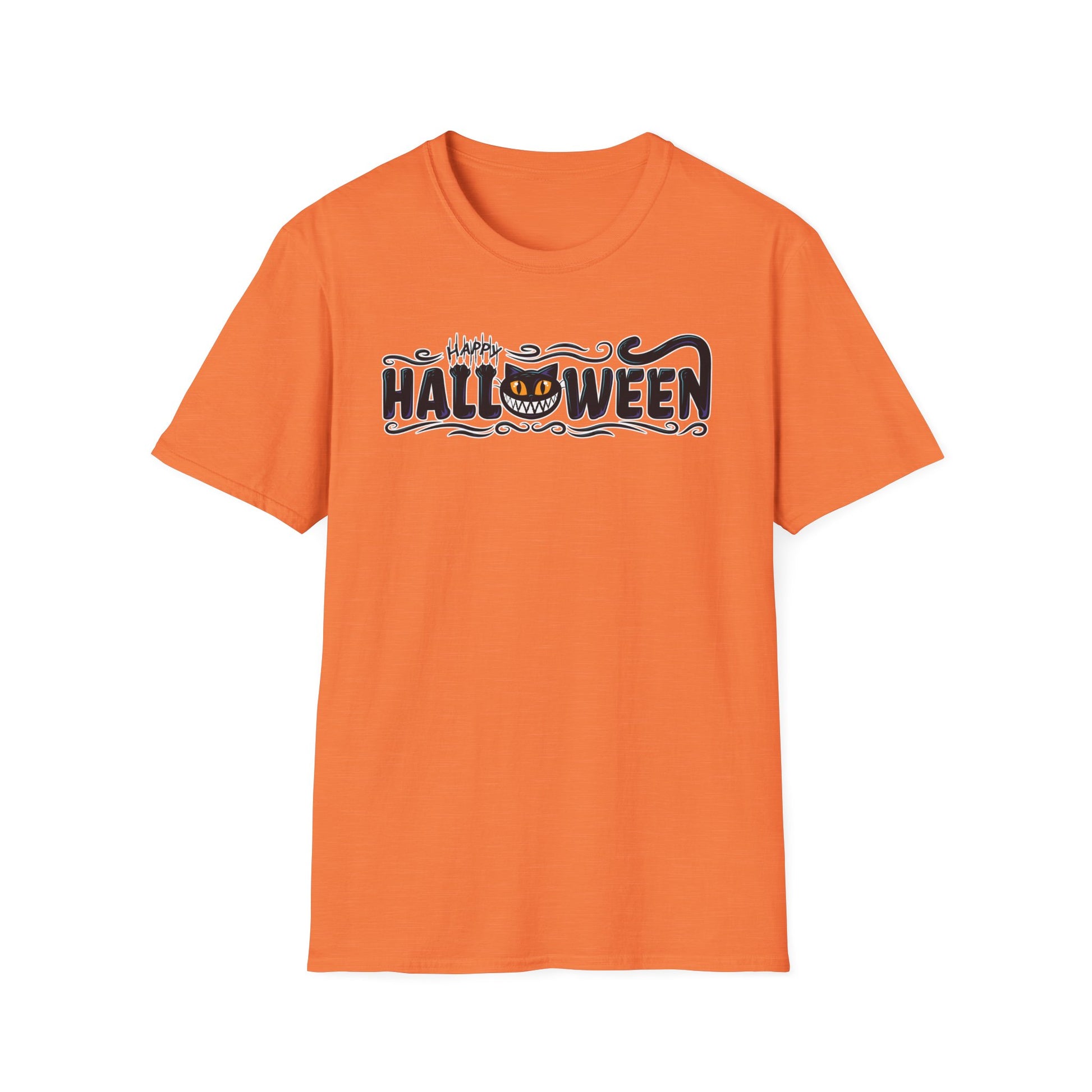 Happy Halloween Black Cat Halloween t-shirt mens womens ladies | Speak Out Shirts