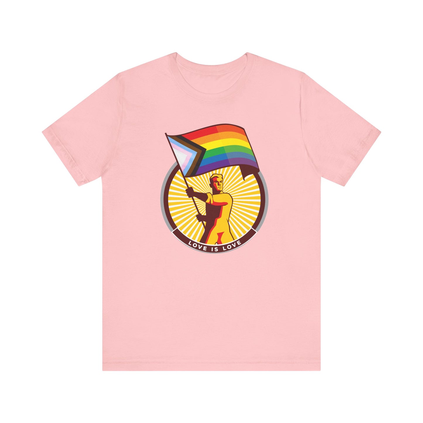 Love is Love Progress rainbow Flag Unisex Tee