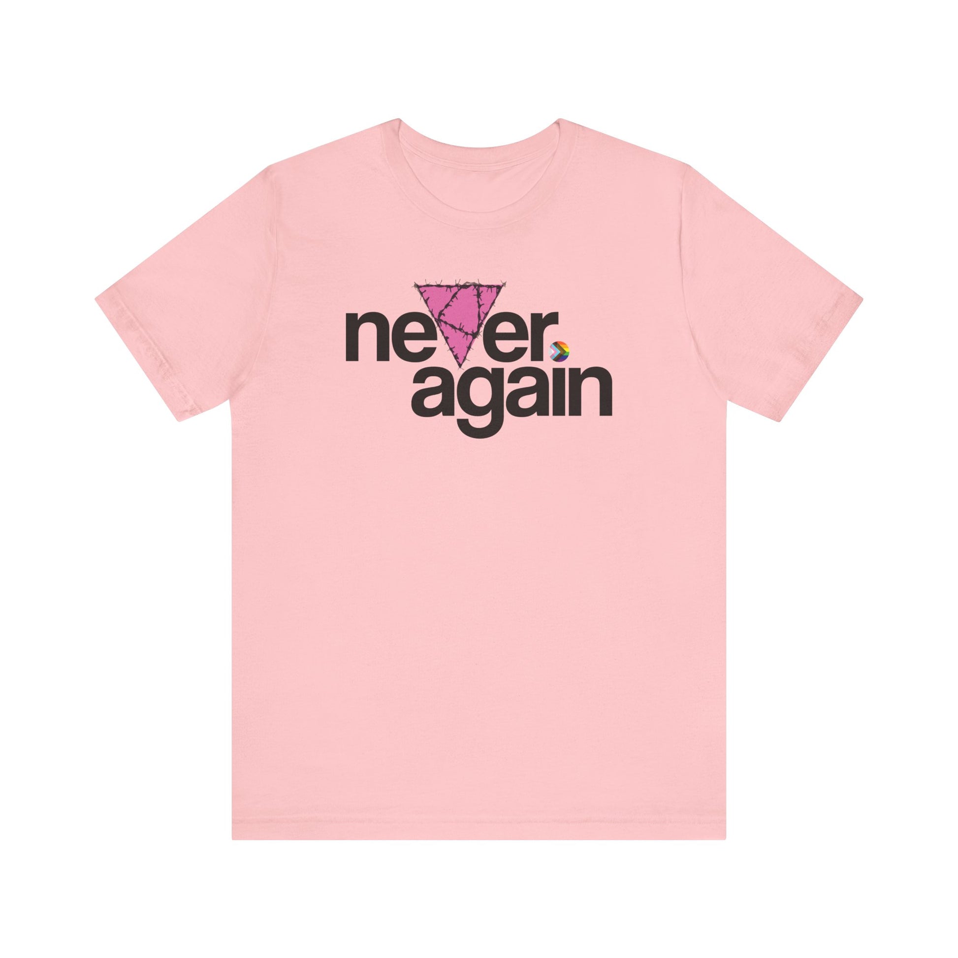 Never Again Pink Triangle Unisex Shirt - LGBTQ+ Memorial