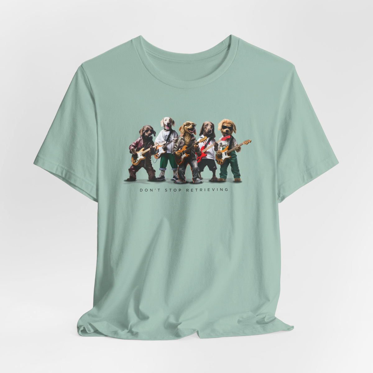 Rock Band Dogs Graphic Tee — "Don't Stop Retrievin'"