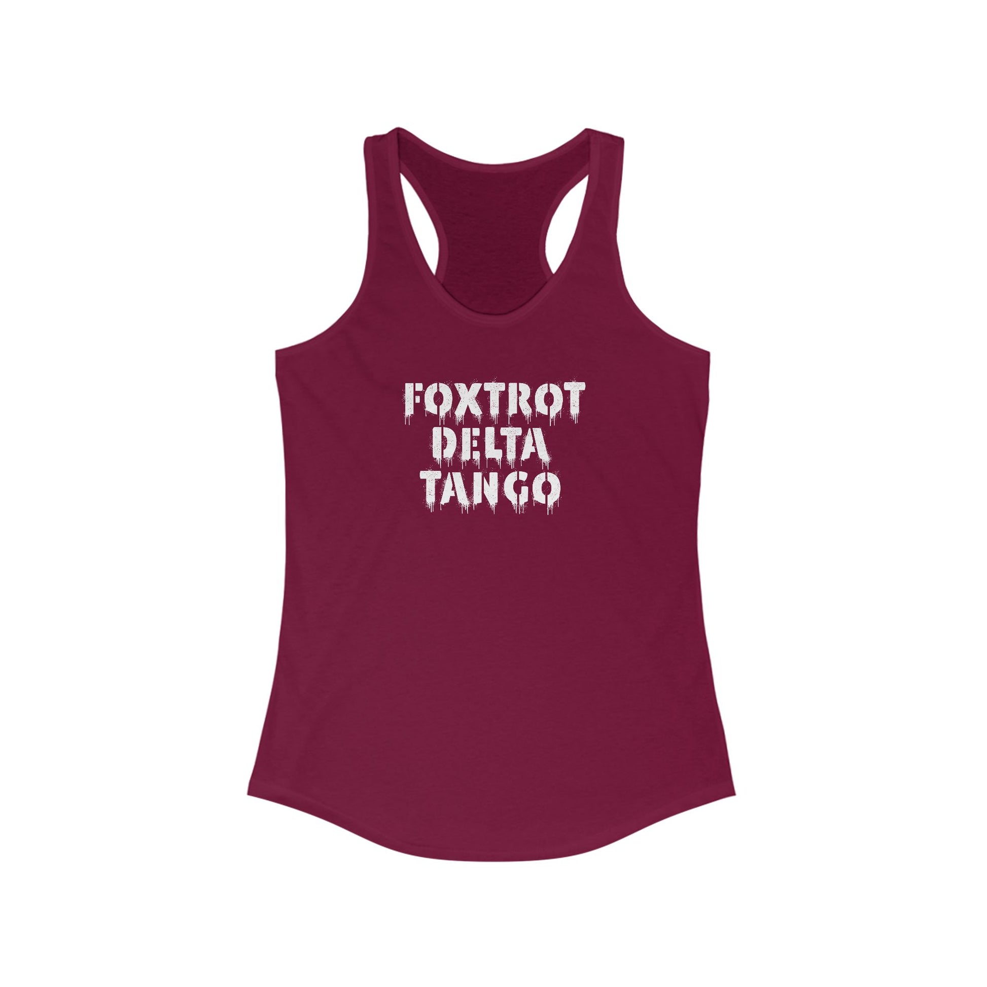 Foxtrot Delta Tango FDT Racerback Tank t-shirt protest mens womens | Speak Out Shirts