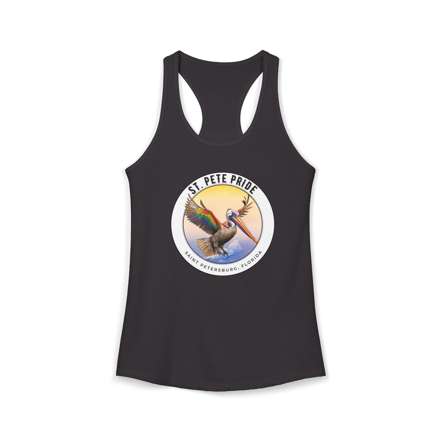 St. Pete Pride Rainbow Pelican - Ideal Racerback Tank