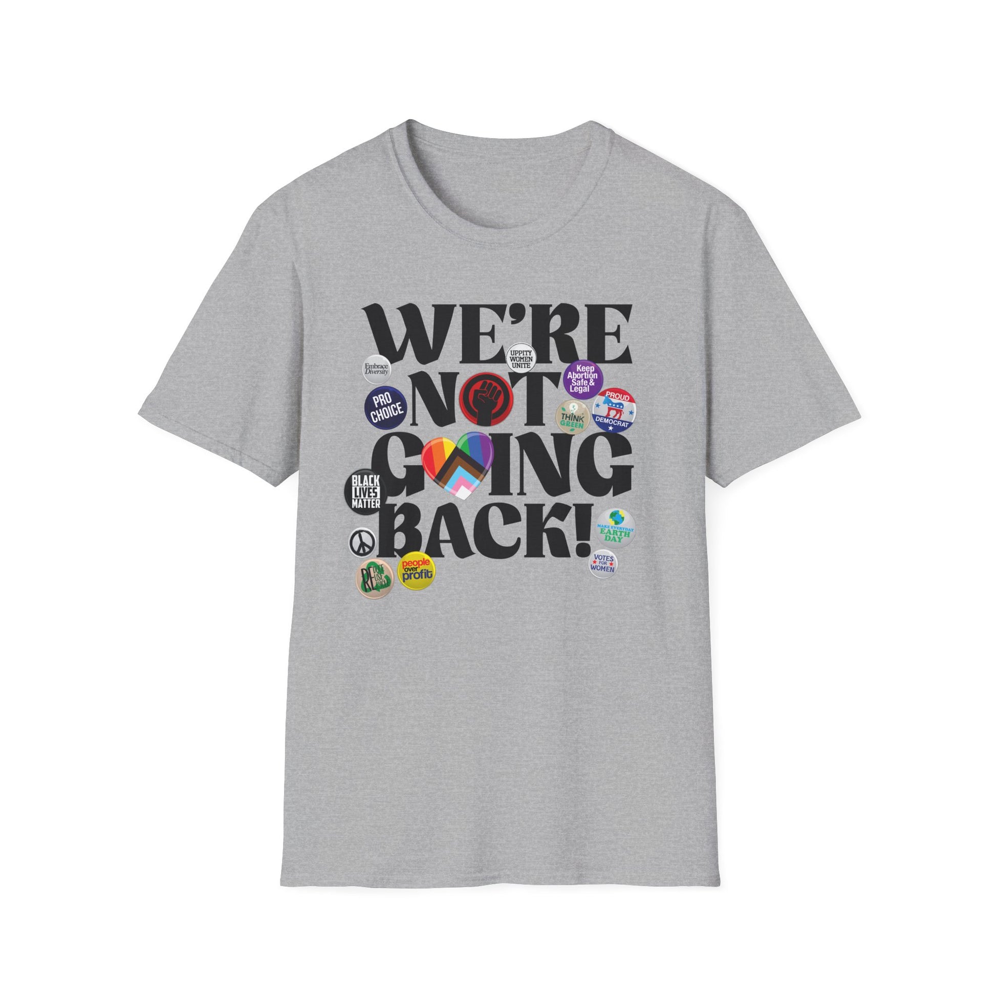 We're Not Going Back Feminist Vintage Pins Shirt
