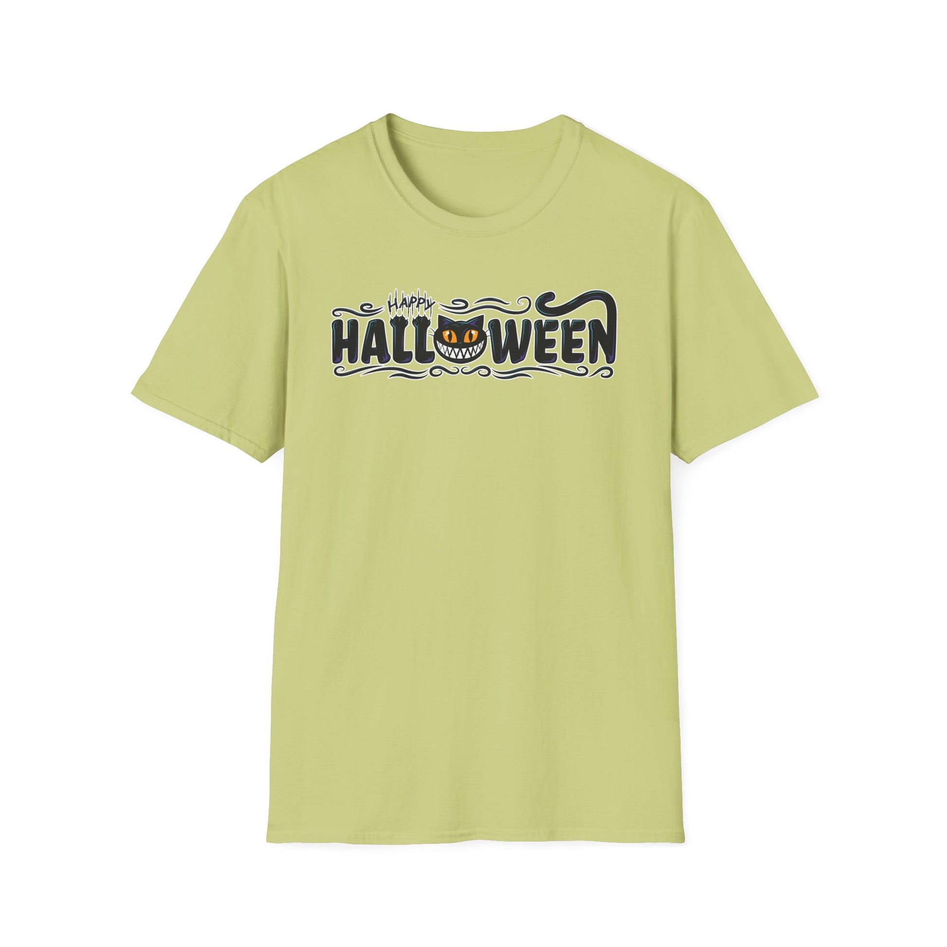 Happy Halloween Black Cat Halloween t-shirt mens womens ladies | Speak Out Shirts