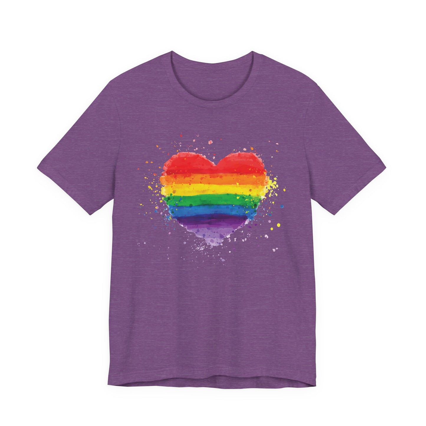 Rainbow Watercolor Heart T-Shirt — Pride Gay Lesbian LGBTQ+ Tee