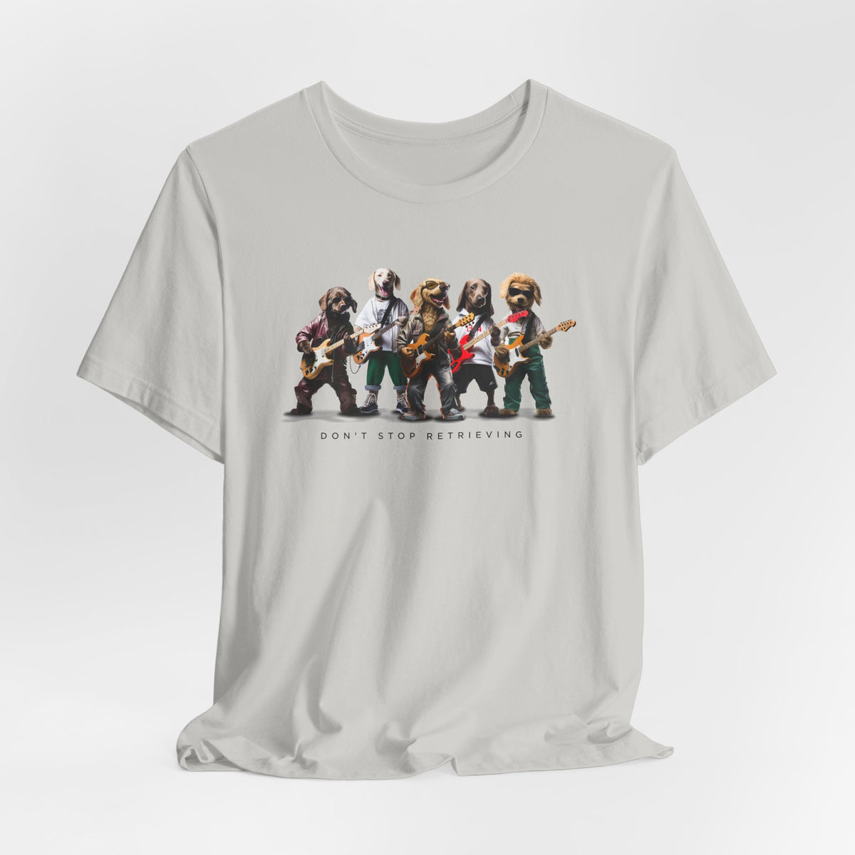 Rock Band Dogs Graphic Tee — "Don't Stop Retrievin'"