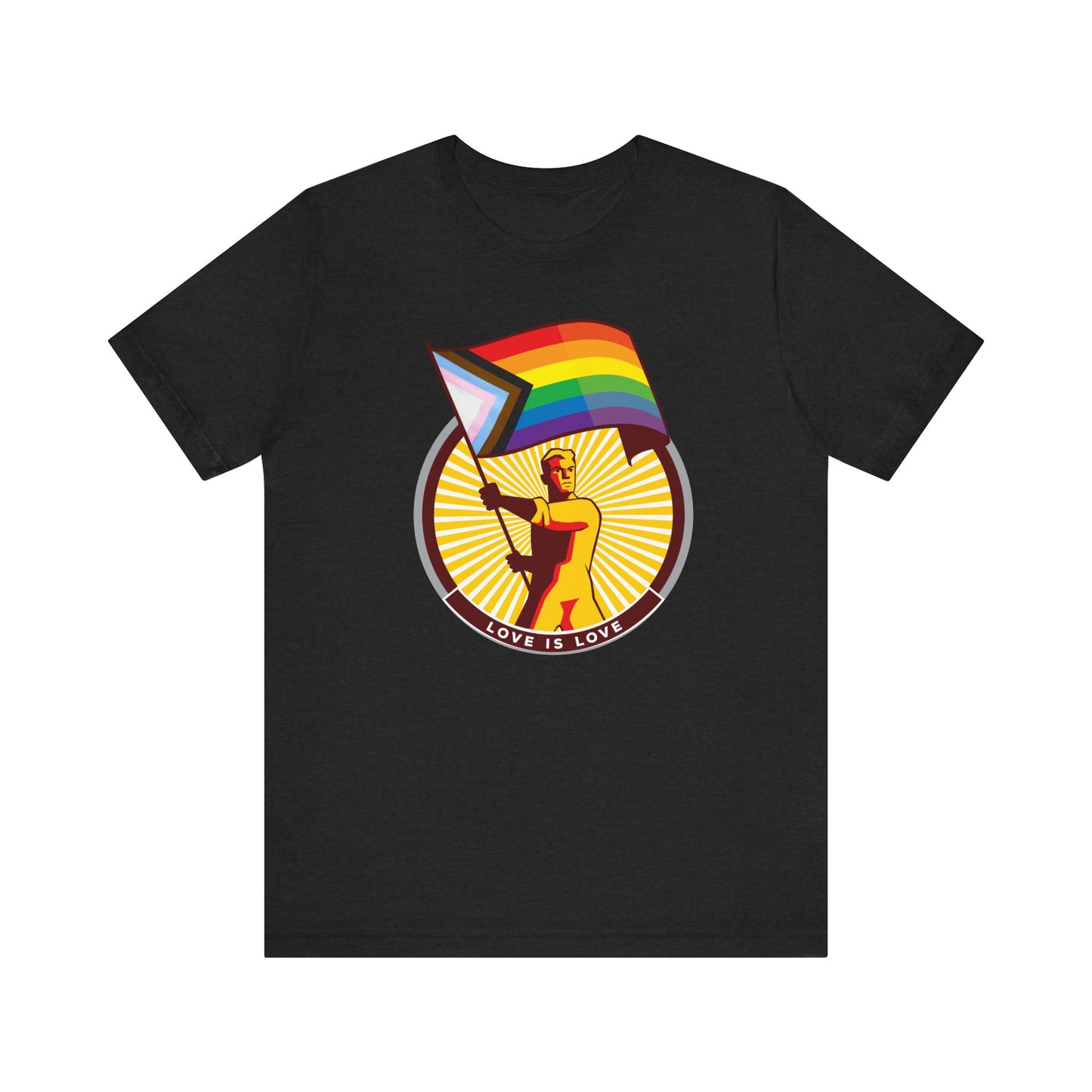 Love is Love Progress rainbow Flag Unisex Tee