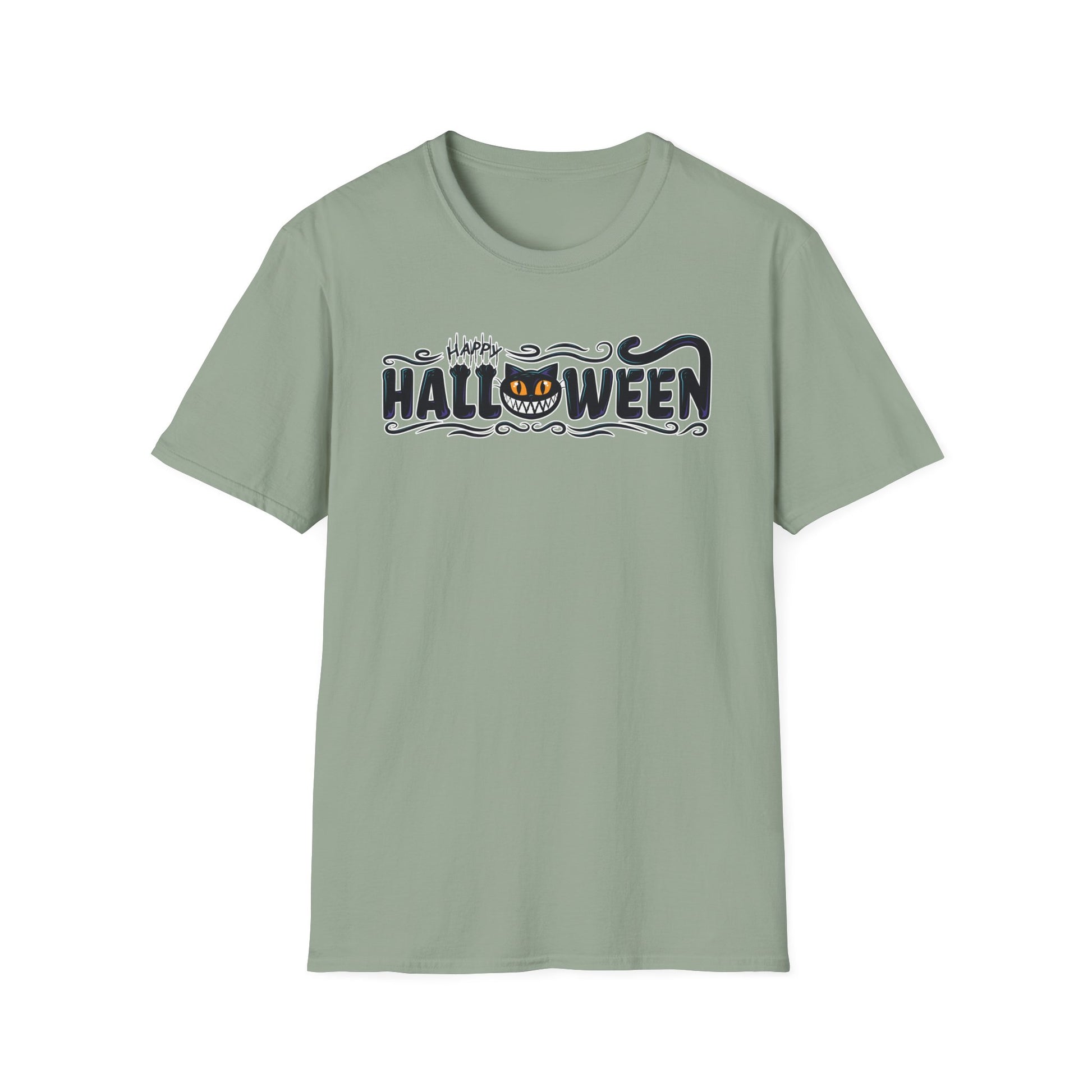 Happy Halloween Black Cat Halloween t-shirt mens womens ladies | Speak Out Shirts