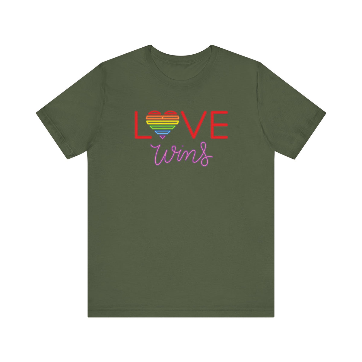 Love Wins Rainbow T-Shirt  | Pride Heart Graphic