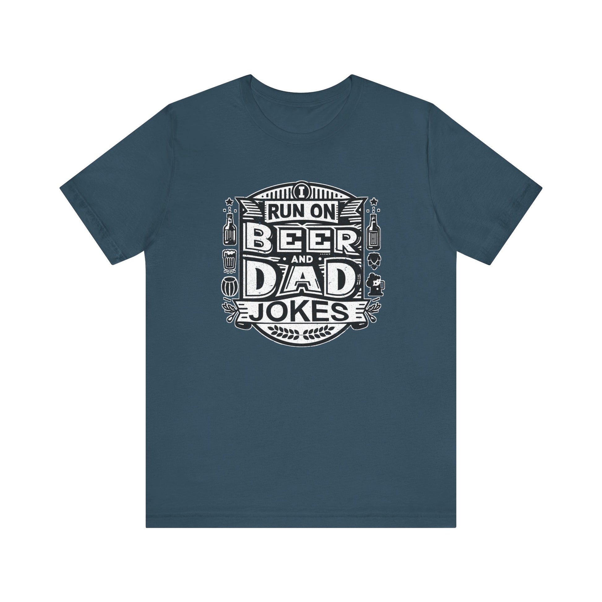I Run On Beer and Dad Jokes t-shirt funny mens womens | Speak Out Shirts