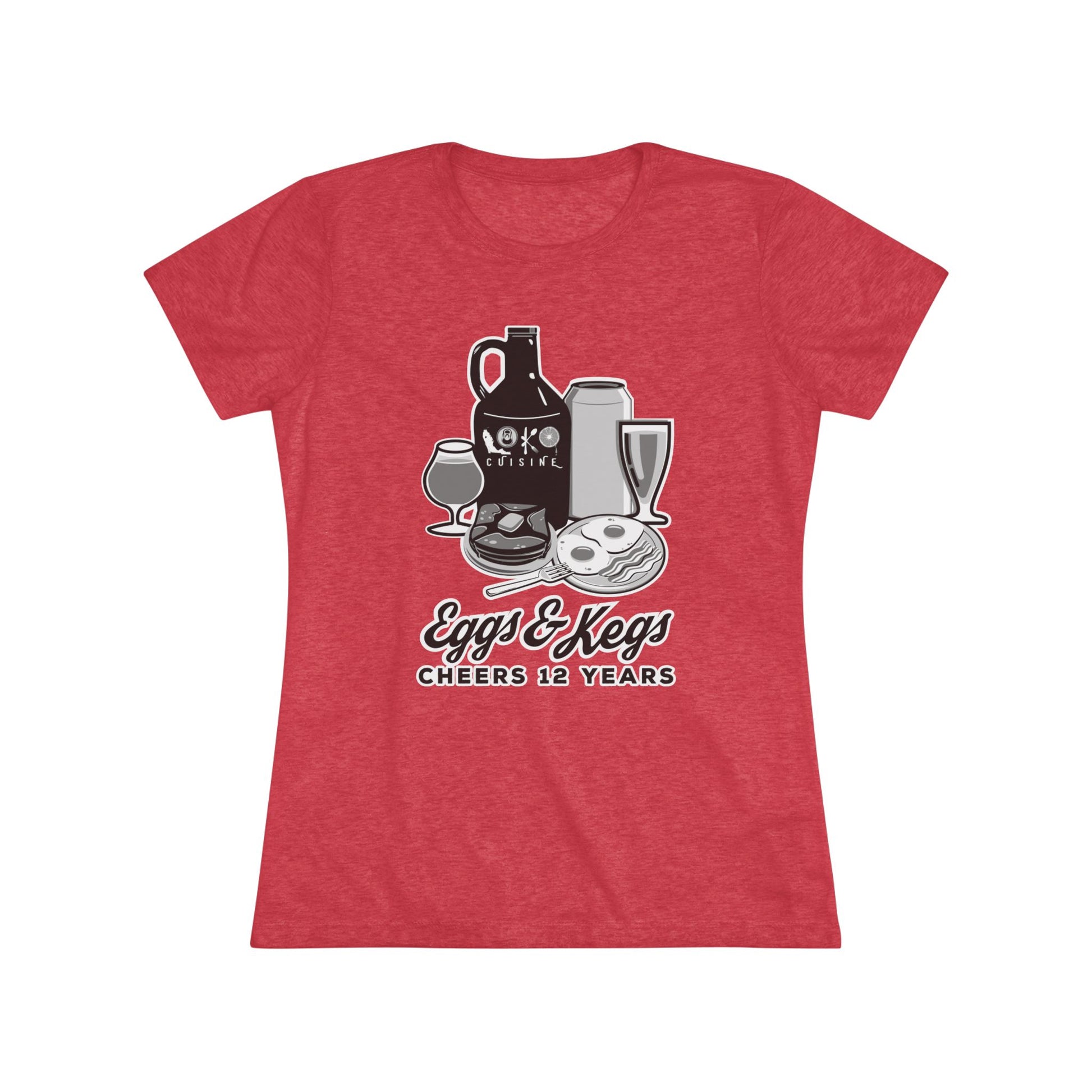Eggs & Kegs Brunch Cheers to 12 Years Women's Tee - LOKO