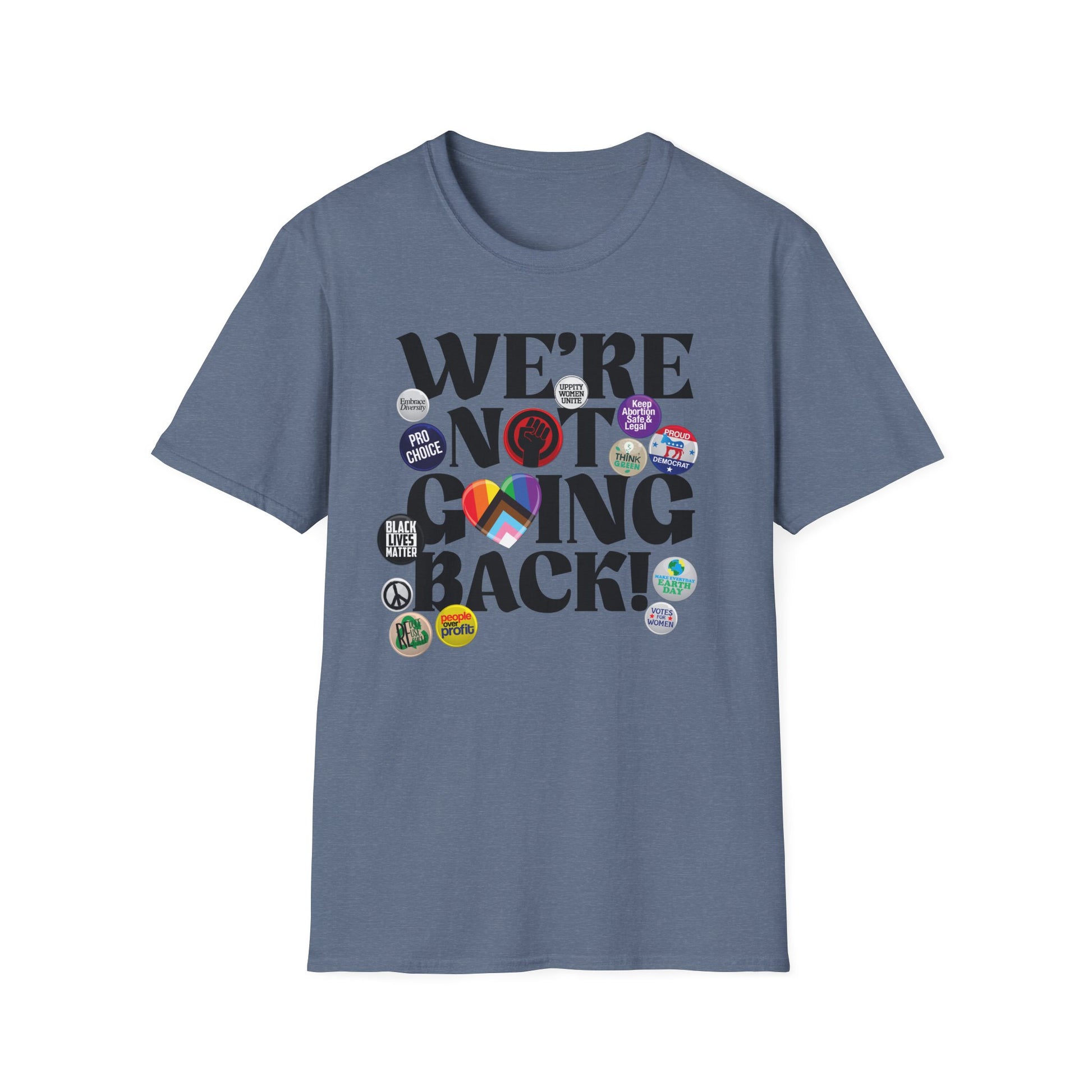 We're Not Going Back Feminist Vintage Pins Shirt