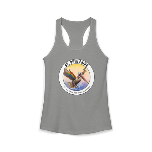St. Pete Pride Rainbow Pelican - Ideal Racerback Tank
