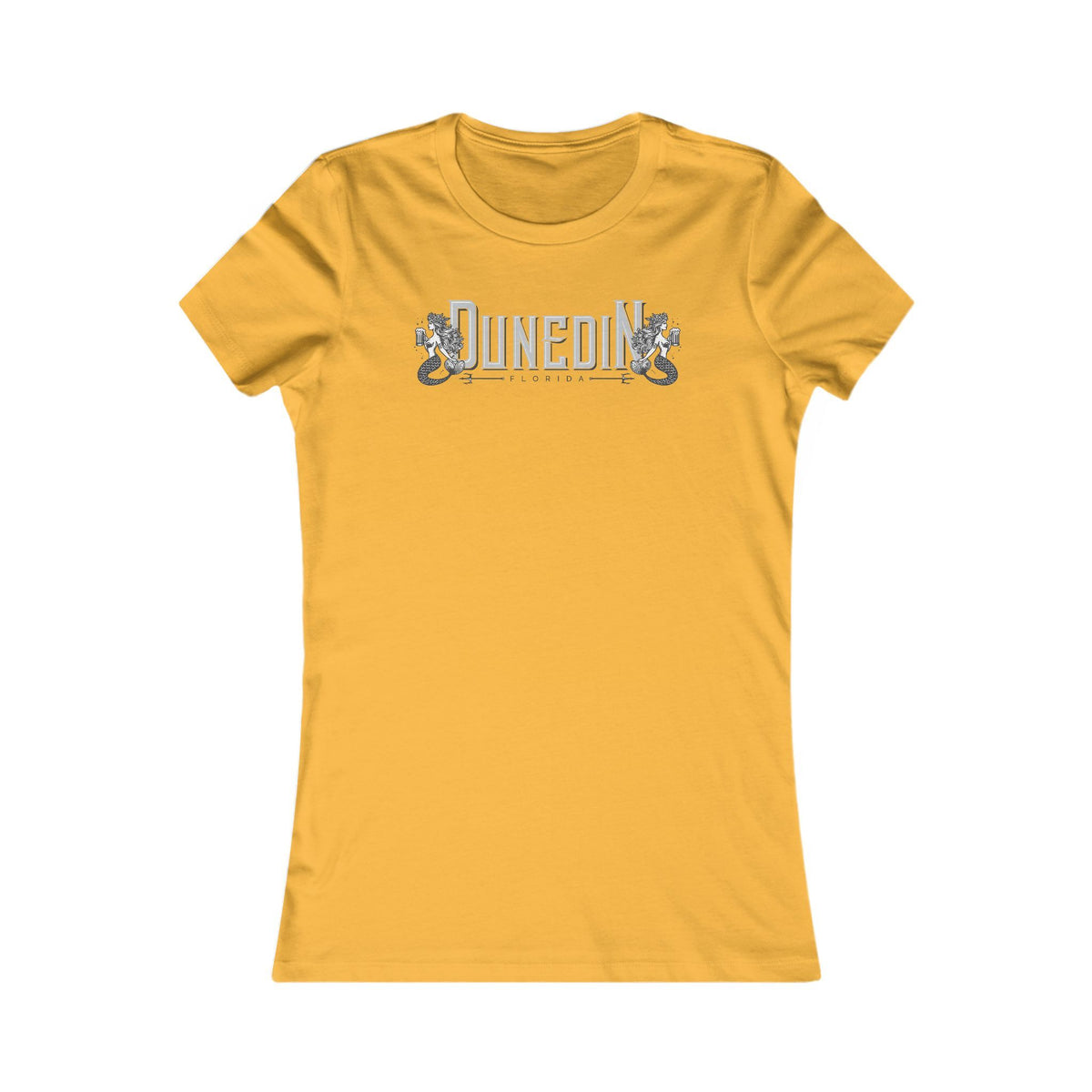 Dunedin FL Mermaids Women's Tee — Yellow Graphic Cotton Shirt
