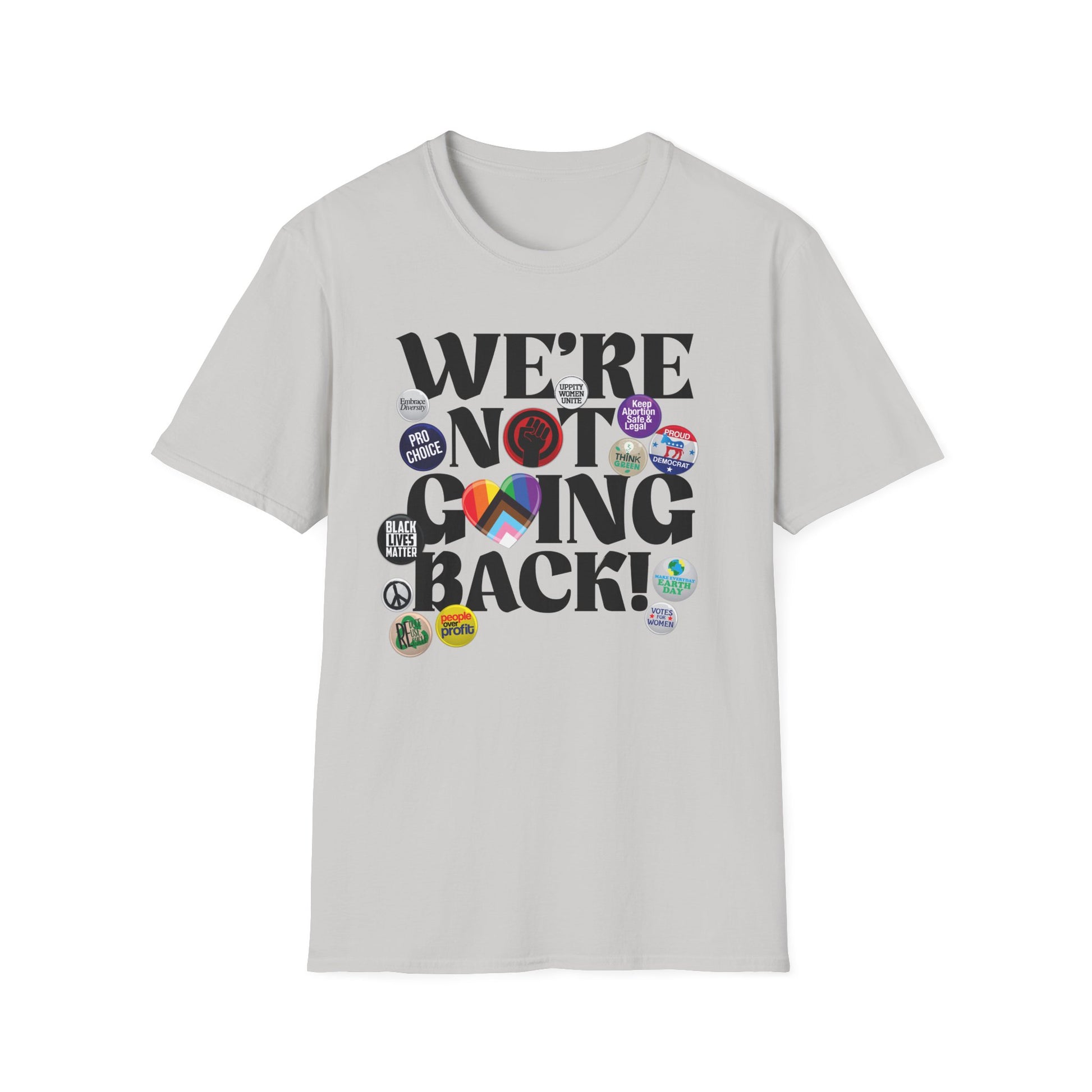 We're Not Going Back Feminist Vintage Pins Shirt