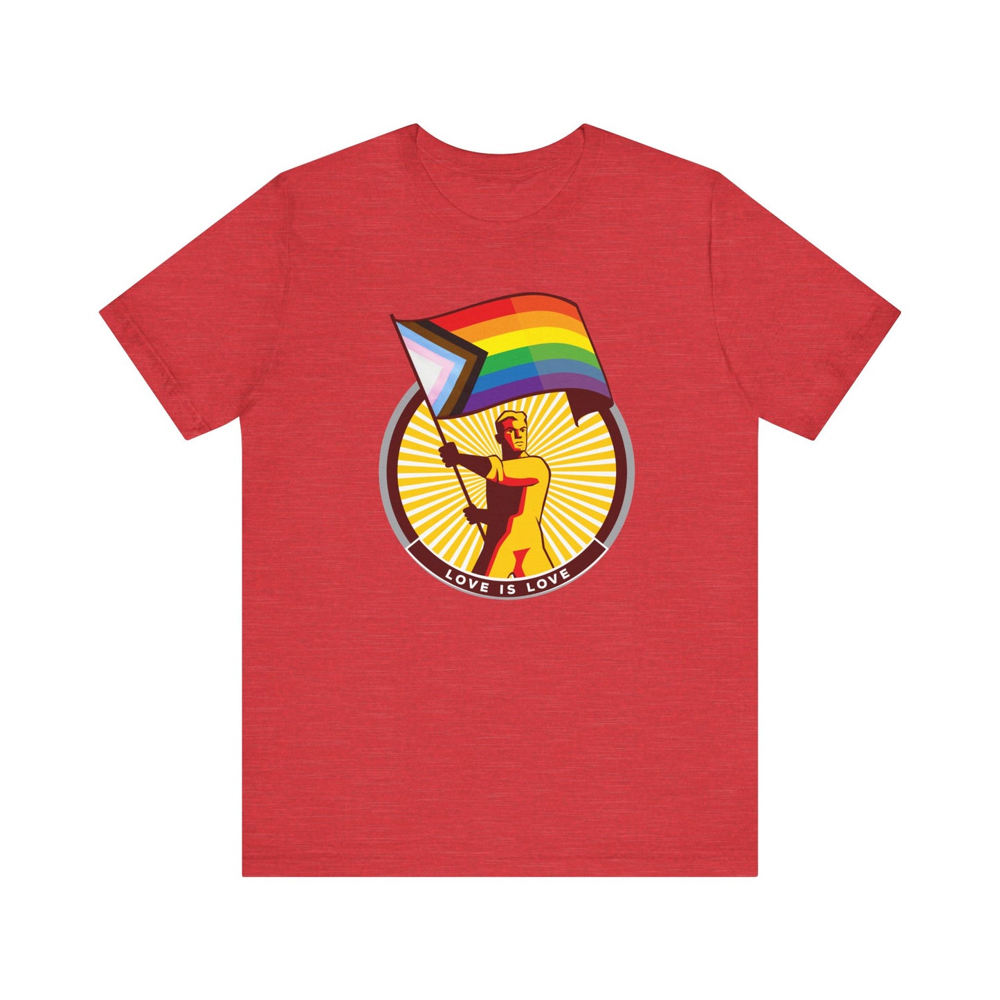 Love is Love Progress rainbow Flag Unisex Tee
