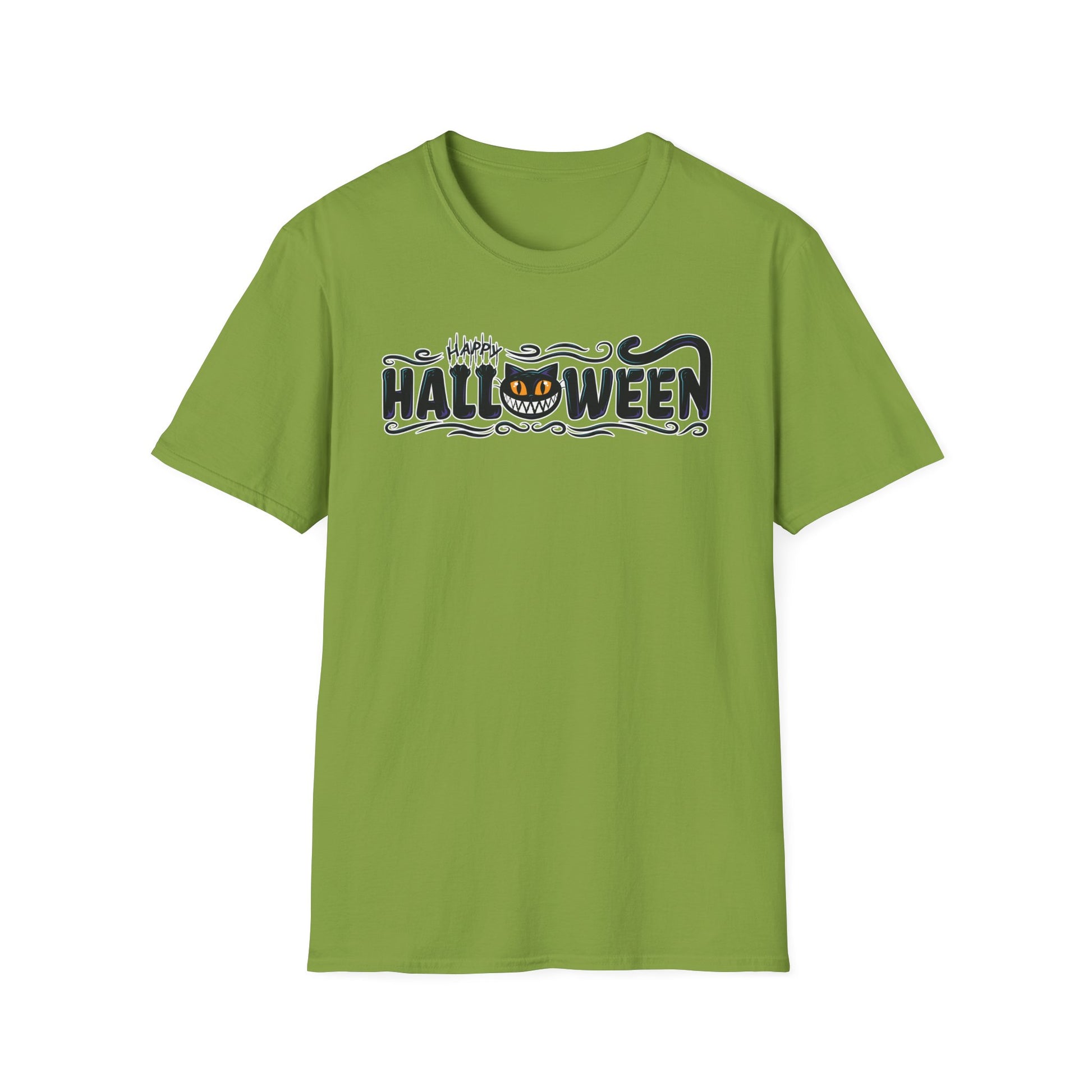 Happy Halloween Black Cat Halloween t-shirt mens womens ladies | Speak Out Shirts