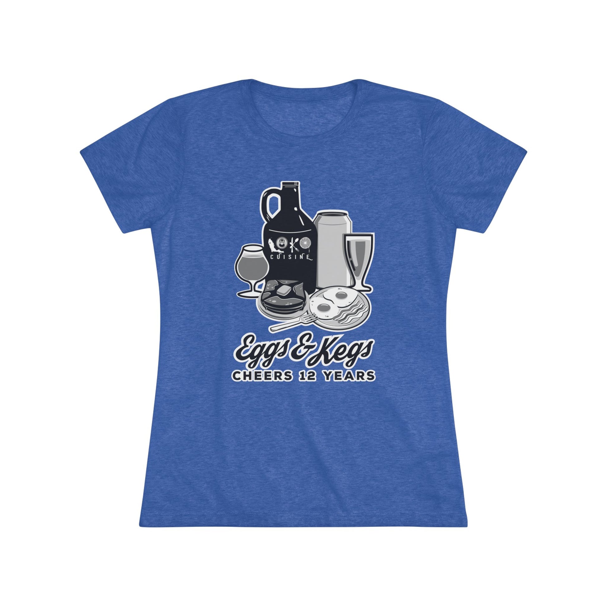 Eggs & Kegs Brunch Cheers to 12 Years Women's Tee - LOKO