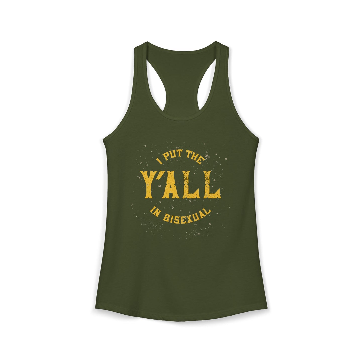 Bisexual Pride Tank Top — "I Put the Y'all in Bisexual" Racerback
