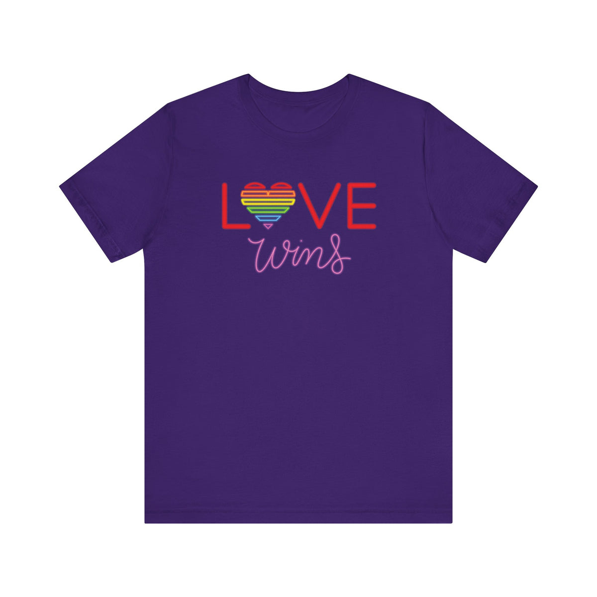 Love Wins Rainbow T-Shirt  | Pride Heart Graphic