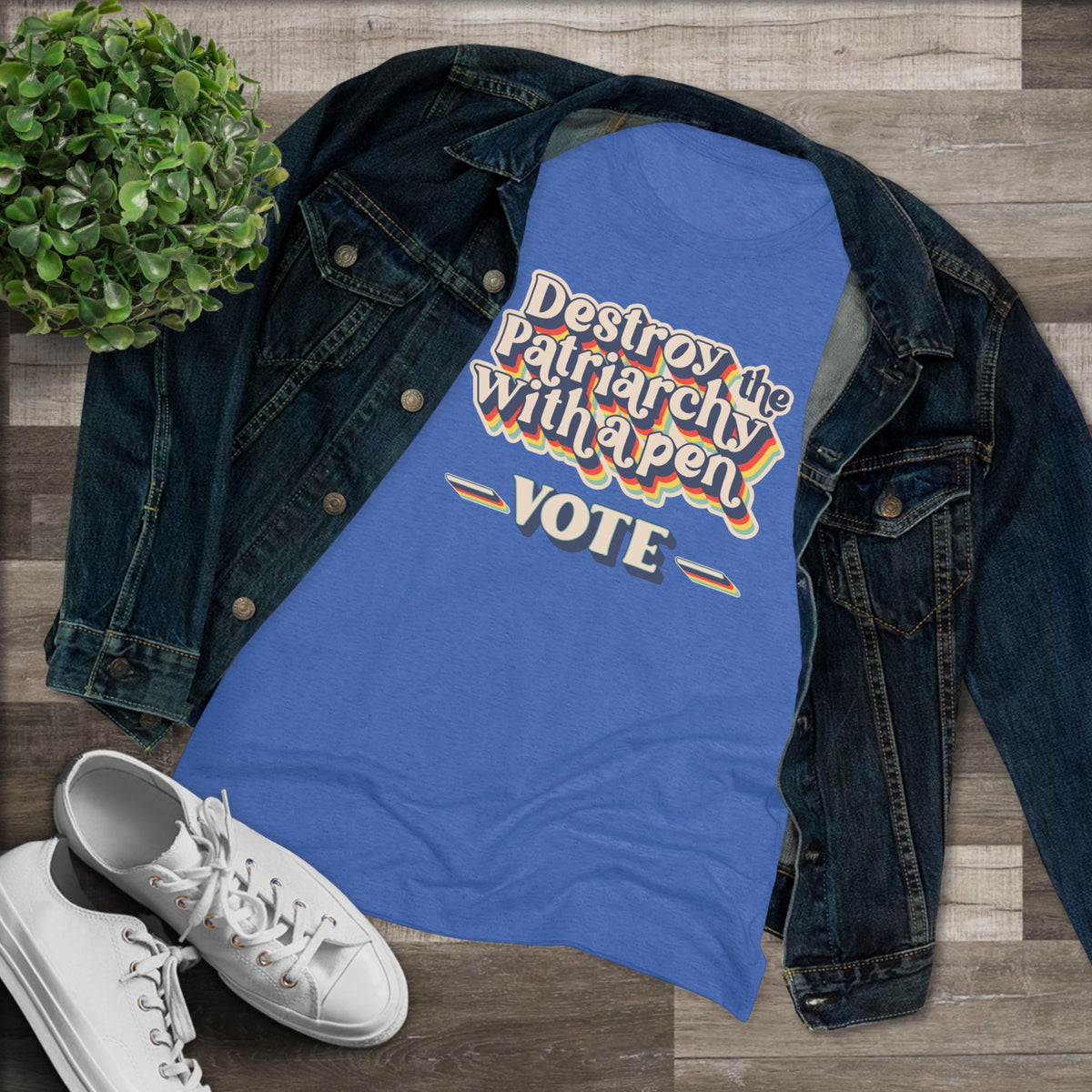 Destroy the Patriarchy With a Pen Vote Tee — Women's Political Voter Shirt