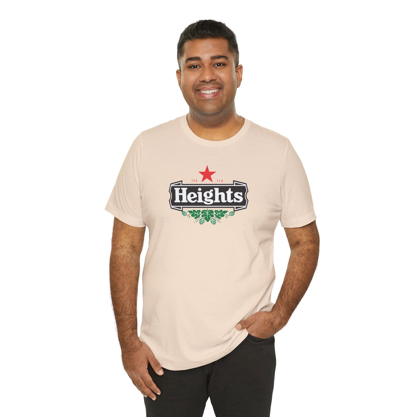 Heights Heinies - Unisex Beer Label Shirt for Tampa, FL