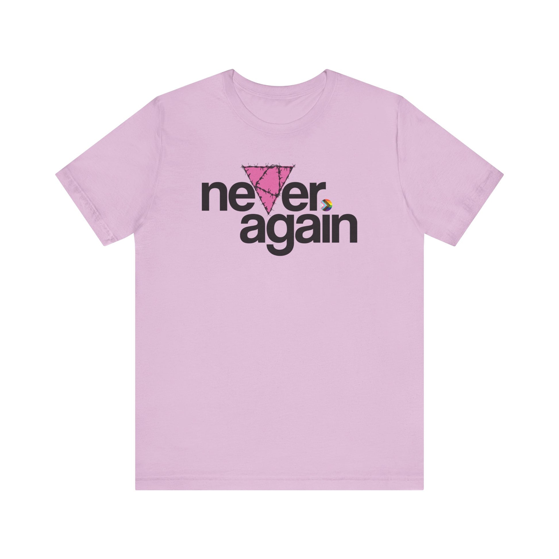 Never Again Pink Triangle Unisex Shirt - LGBTQ+ Memorial