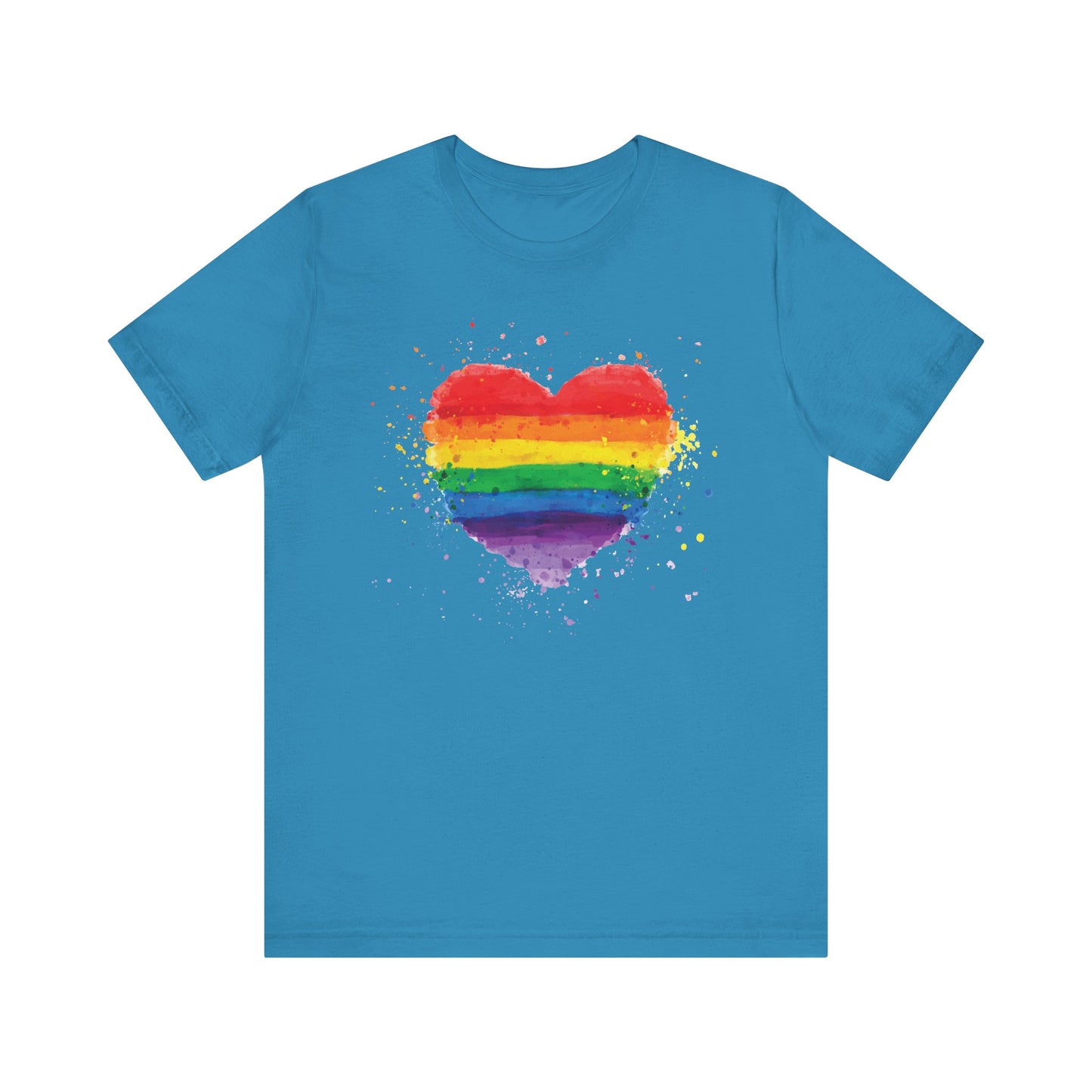 Rainbow Watercolor Heart T-Shirt — Pride Gay Lesbian LGBTQ+ Tee