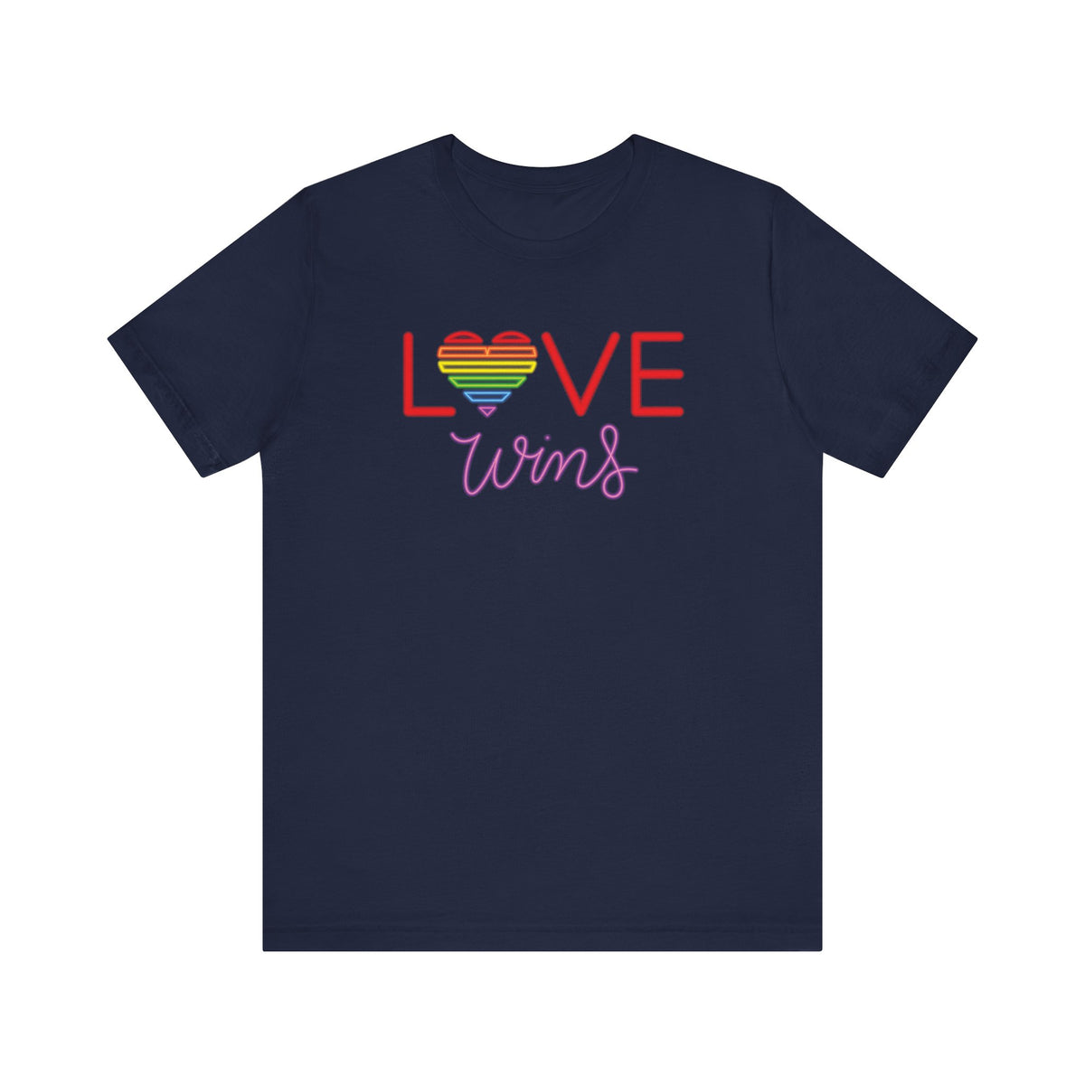 Love Wins Rainbow T-Shirt  | Pride Heart Graphic