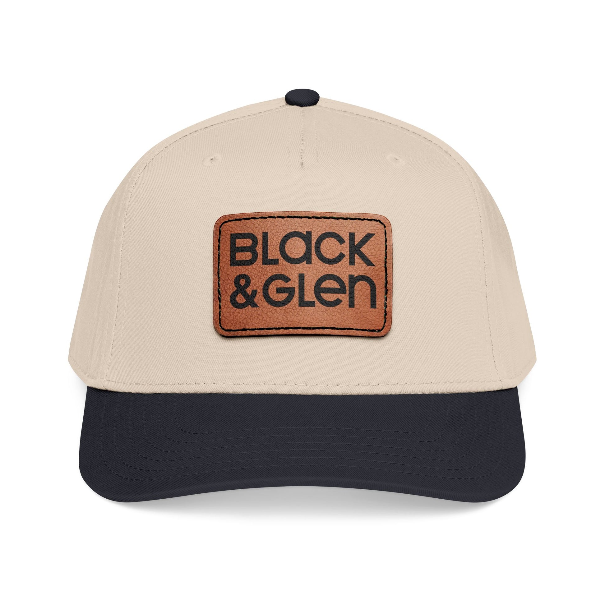 BLACK & GLEN Leather Patch Baseball Cap - Mid Profile Hat