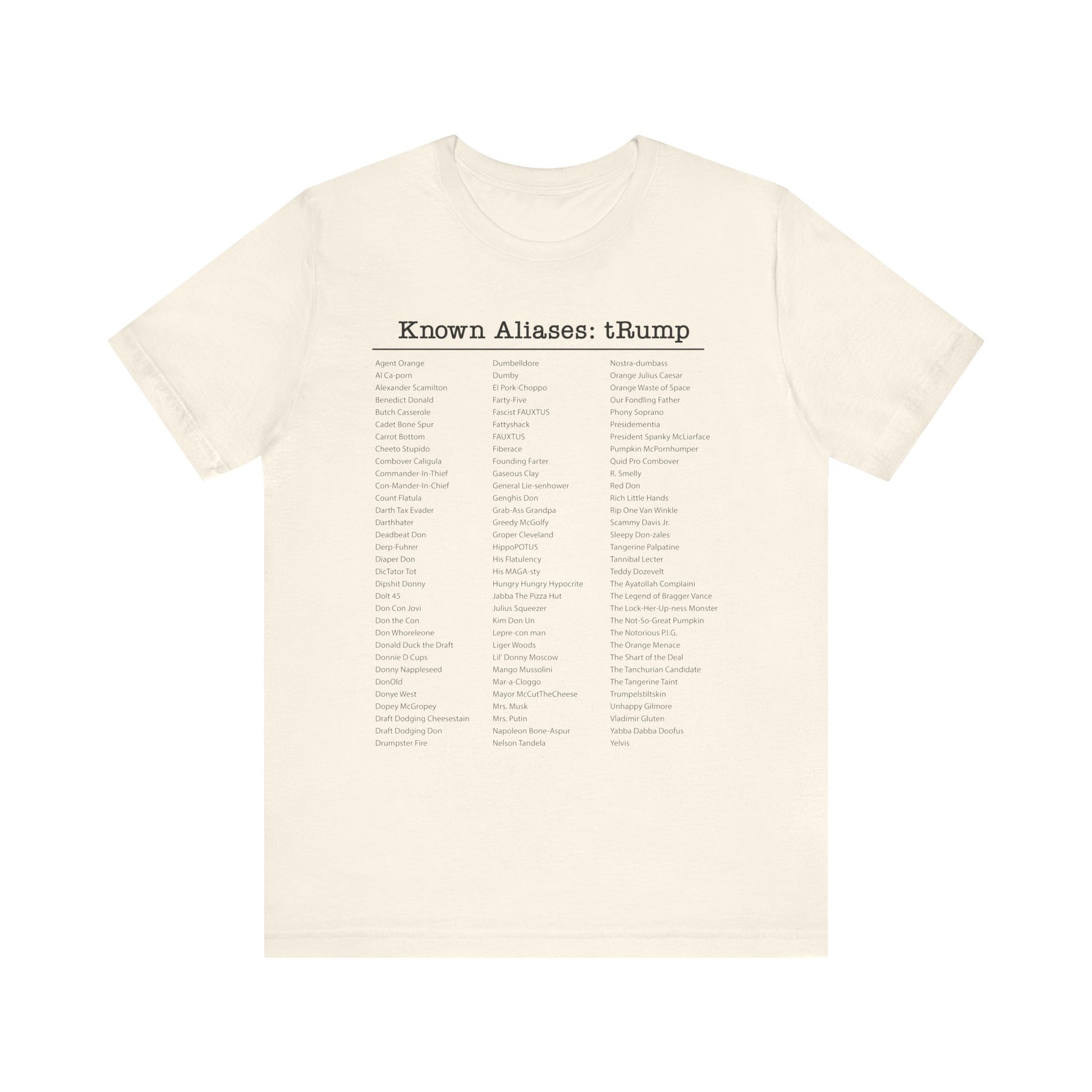Known Aliases tRump t-shirt activist mens womens | Speak Out Shirts