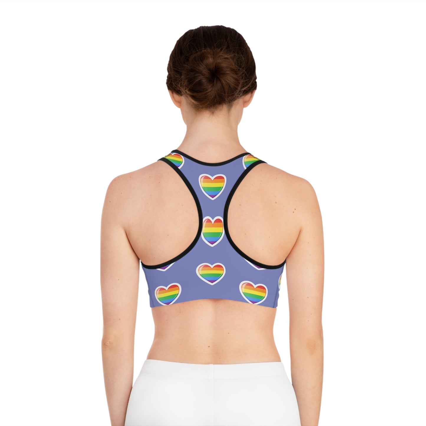 Pride Hearts Sports Bra - Speak Out Shirts