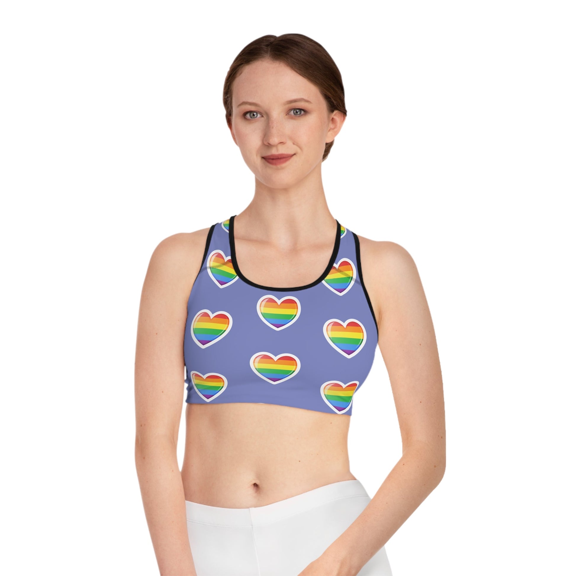 Pride Hearts Sports Bra - Speak Out Shirts