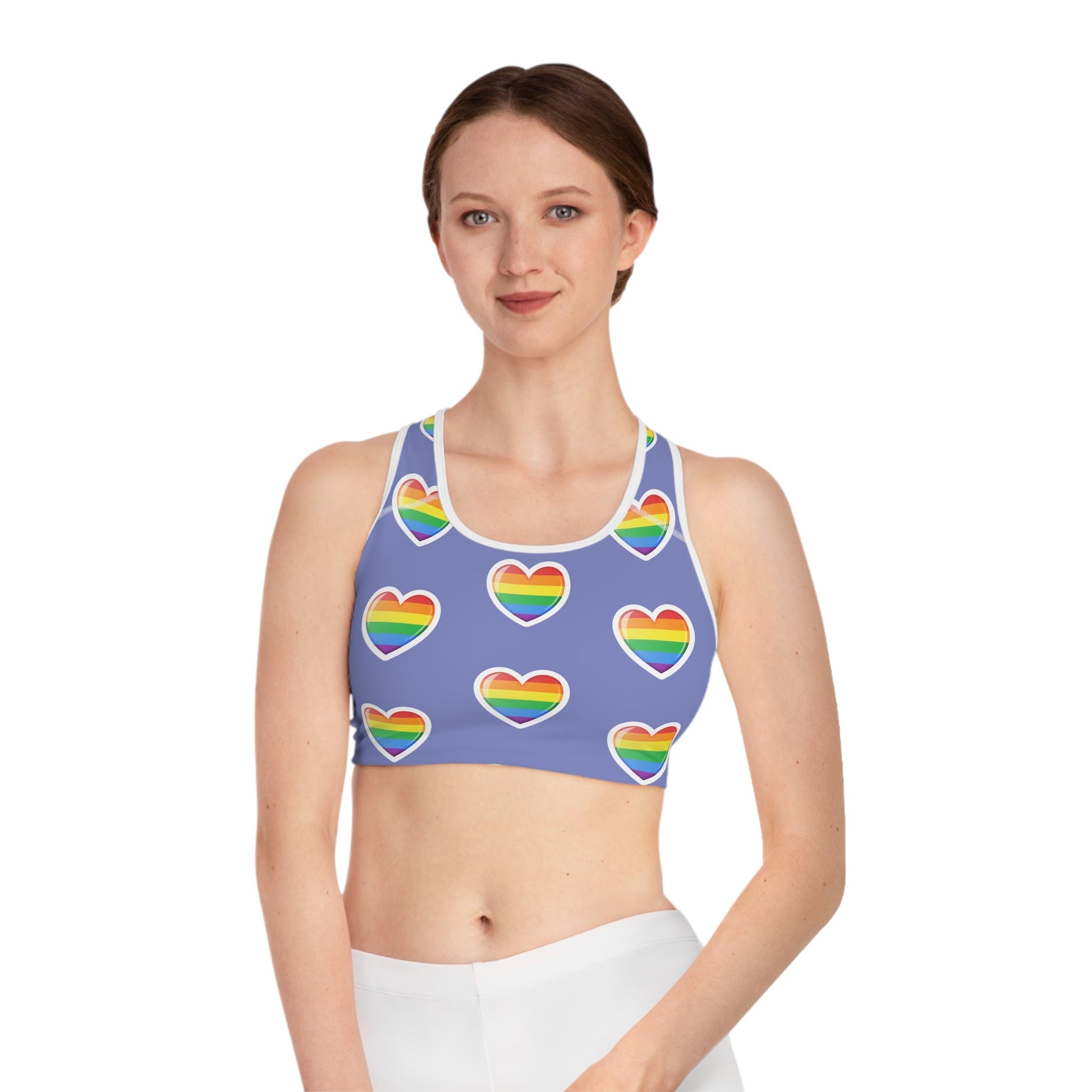 Pride Hearts Sports Bra - Speak Out Shirts