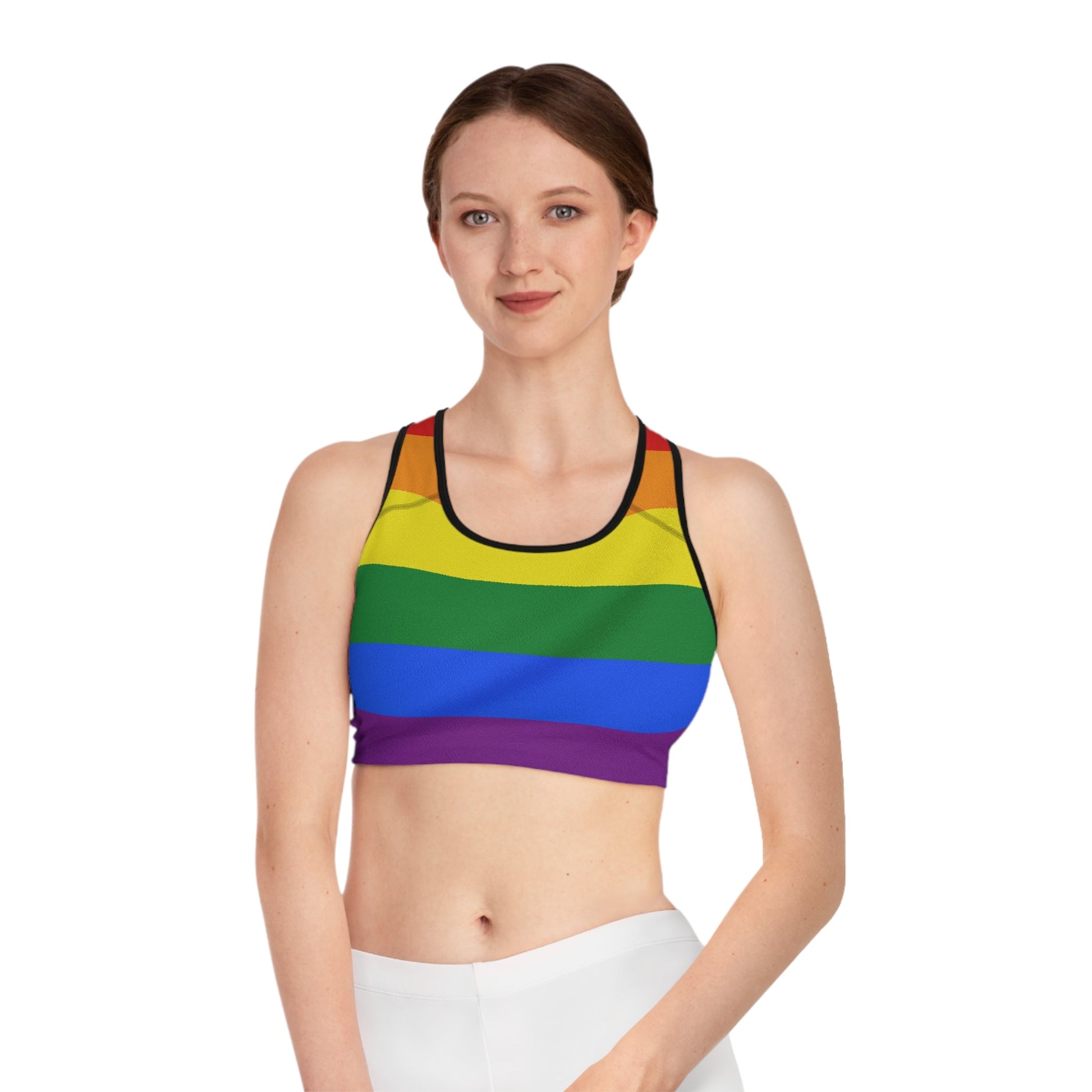 Pride Rainbow Sports Bra - Speak Out Shirts