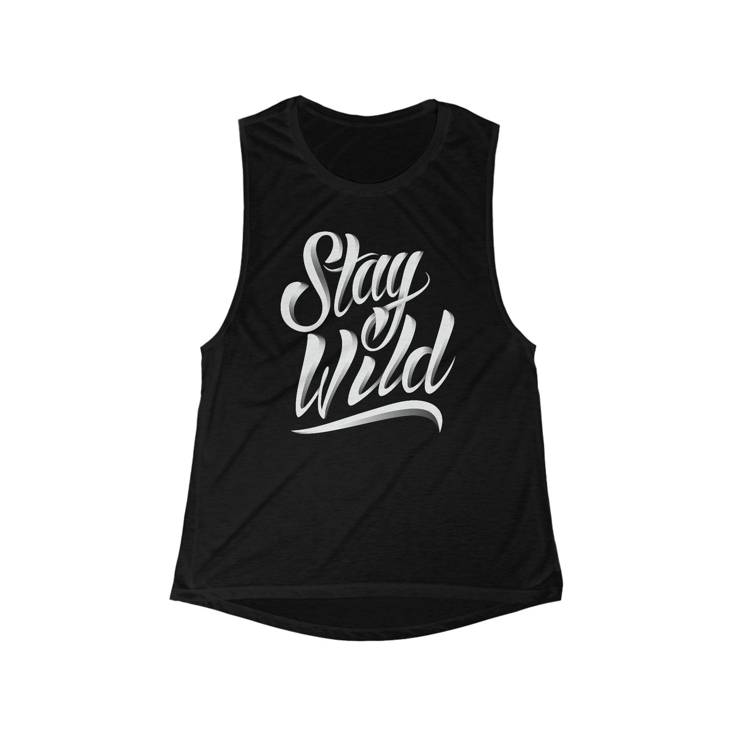 Stay Wild Women's Flowy Scoop Muscle Tank - Speak Out Shirts